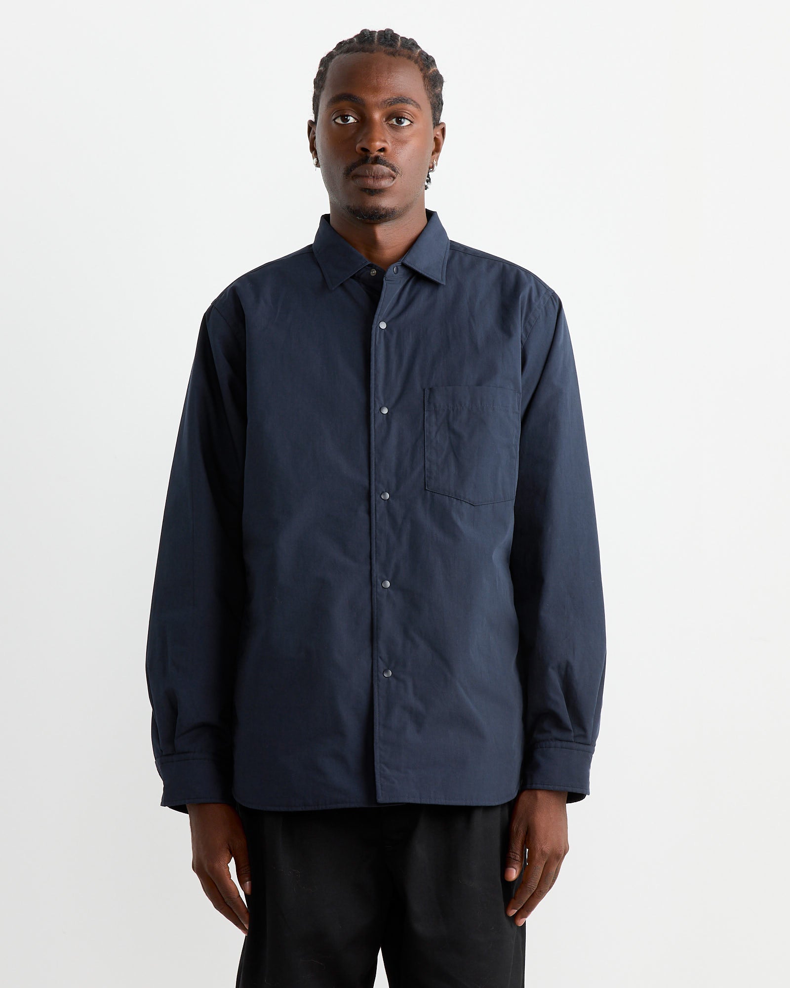 Navy shirt black jacket best sale