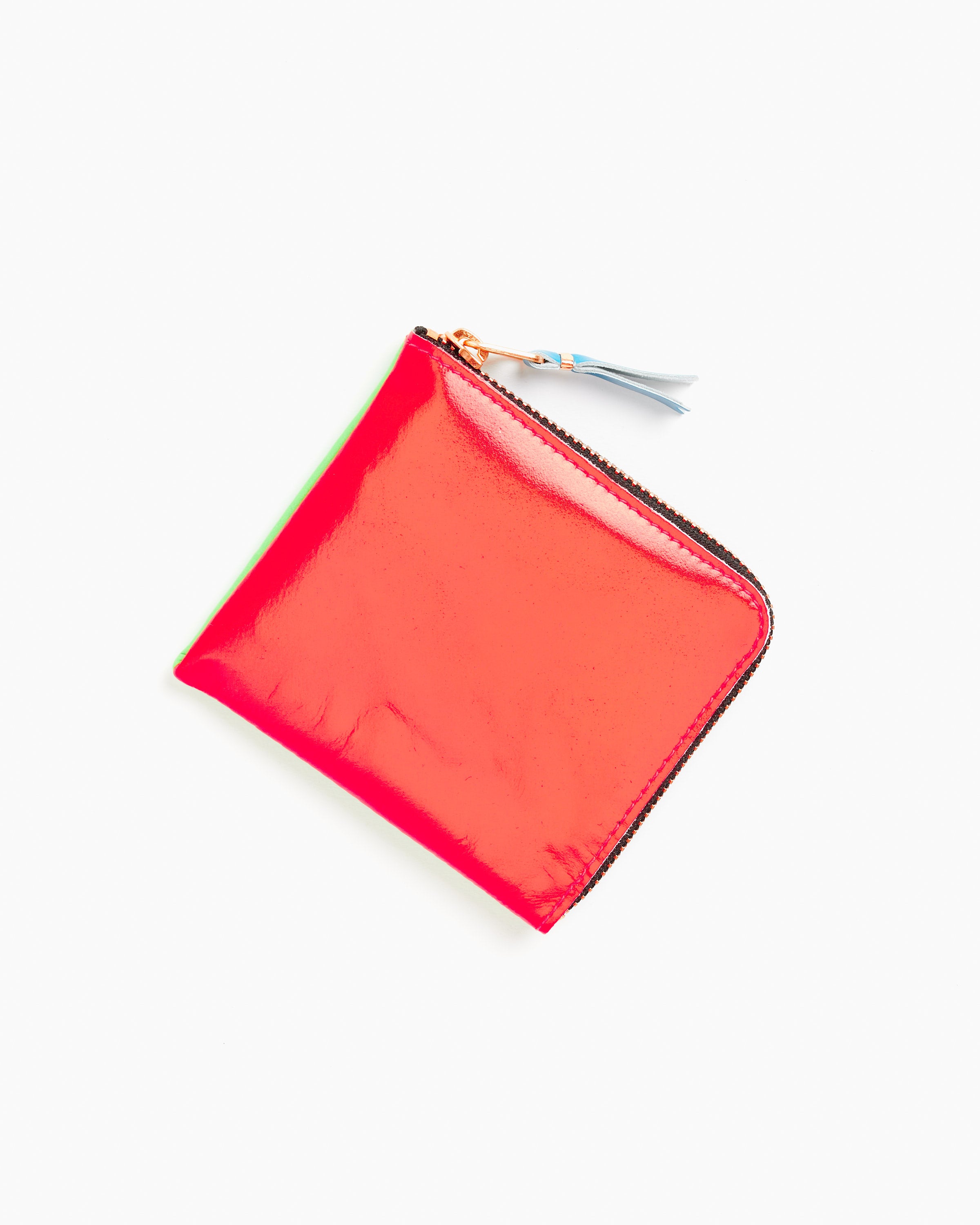 Super Fluo Half Zip Wallet in Green/Orange