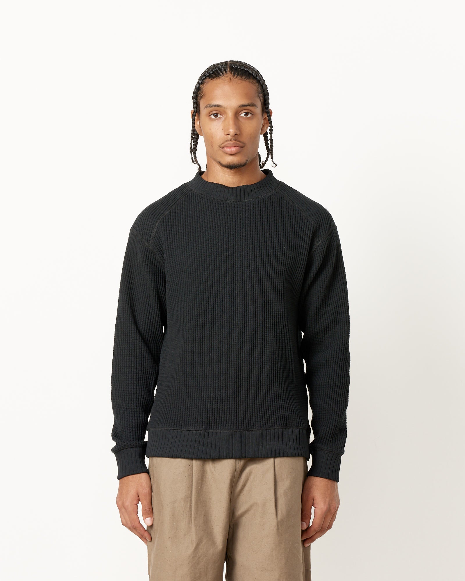 Jackman Waffle Midneck Black - Black / XL (231592)