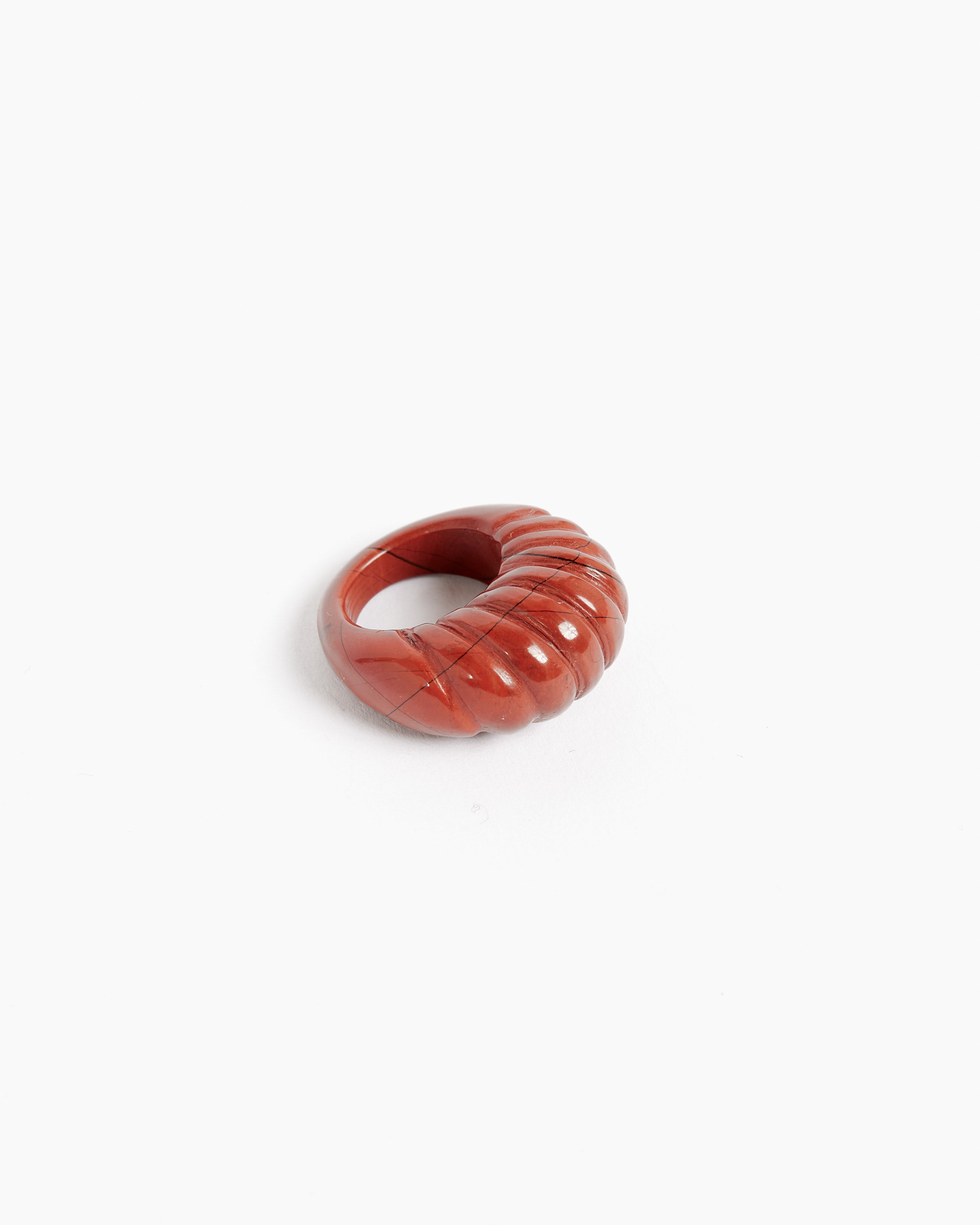 Large Shell Ring in Red Jasper