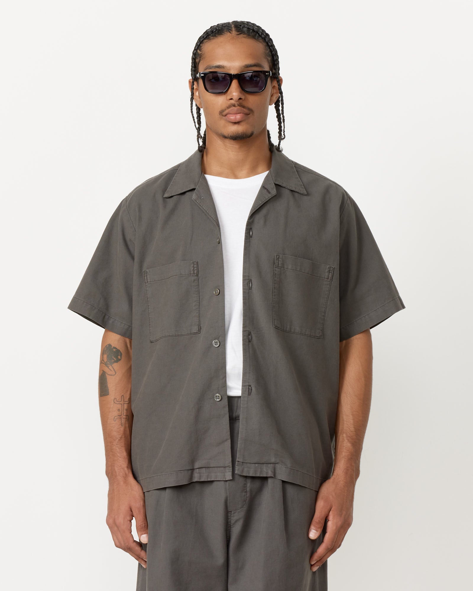 Acoustic Shirt Panama Cloth in Washed Grey