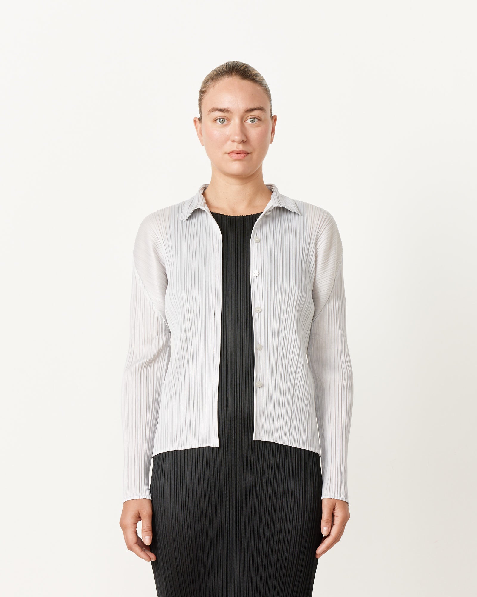 Issey Miyake Pleats Please Basics JJ105 Shirts Light Gray - Light Gray / 5 (242006)