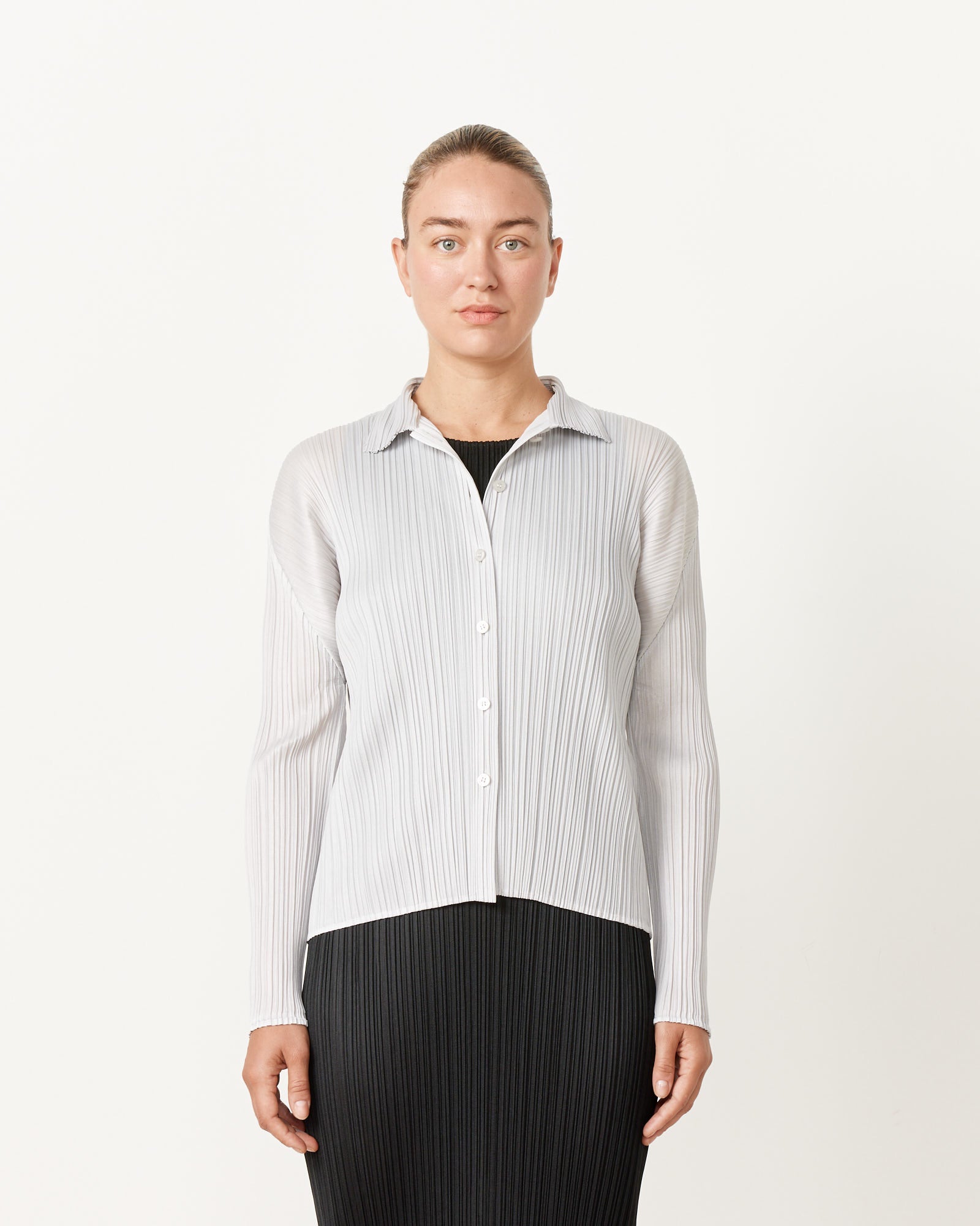 Issey Miyake Pleats Please Basics JJ105 Shirts Light Gray - Light Gray / 5 (242006)