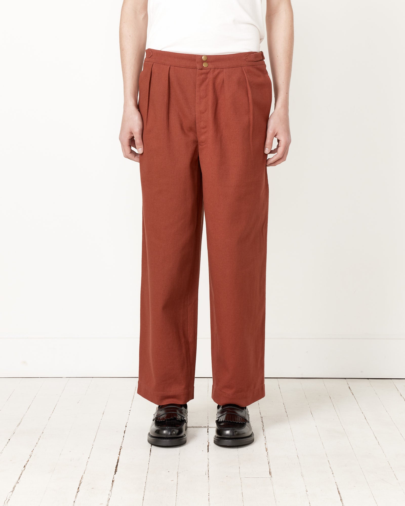 Wide Leg Snap Trousers in Cinnamon - Cinnamon / 32 (247253)