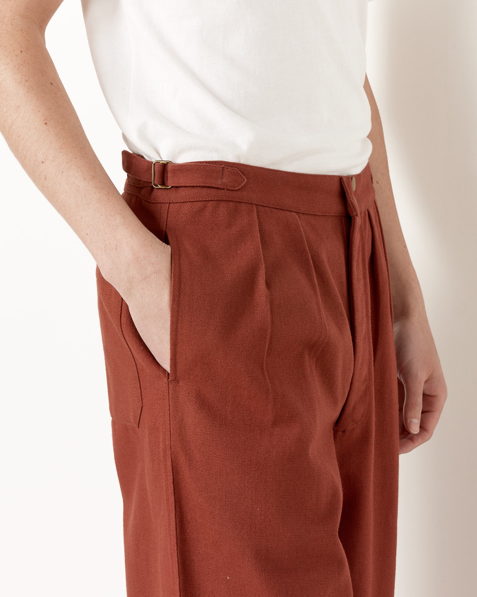 Wide Leg Snap Trousers in Cinnamon - Cinnamon / 32 (247253)