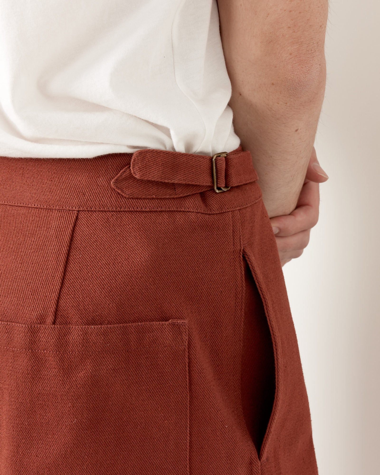 Wide Leg Snap Trousers in Cinnamon - Cinnamon / 32 (247253)