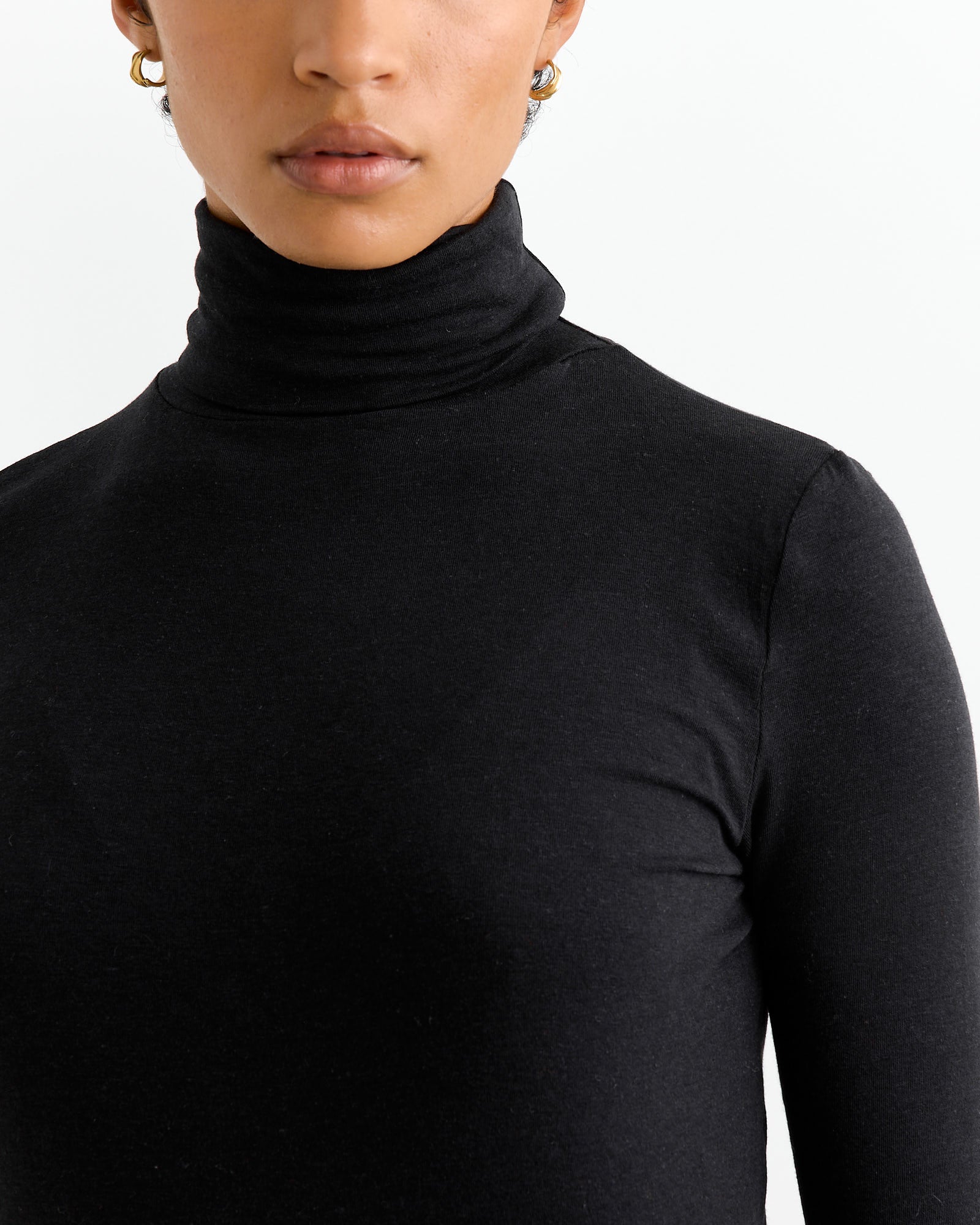 Mijeong Park Roll Neck Jersey Top Black - Black / S (250257)