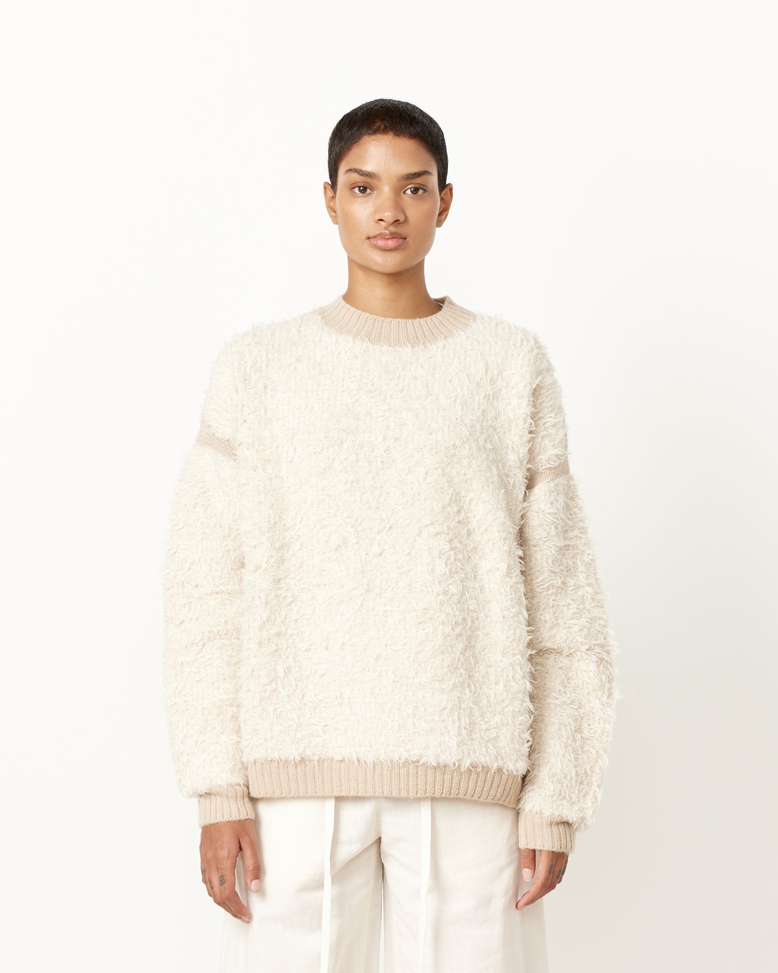 Lauren Manoogian Sherpa Crewneck - Raw White / 1 (250304)