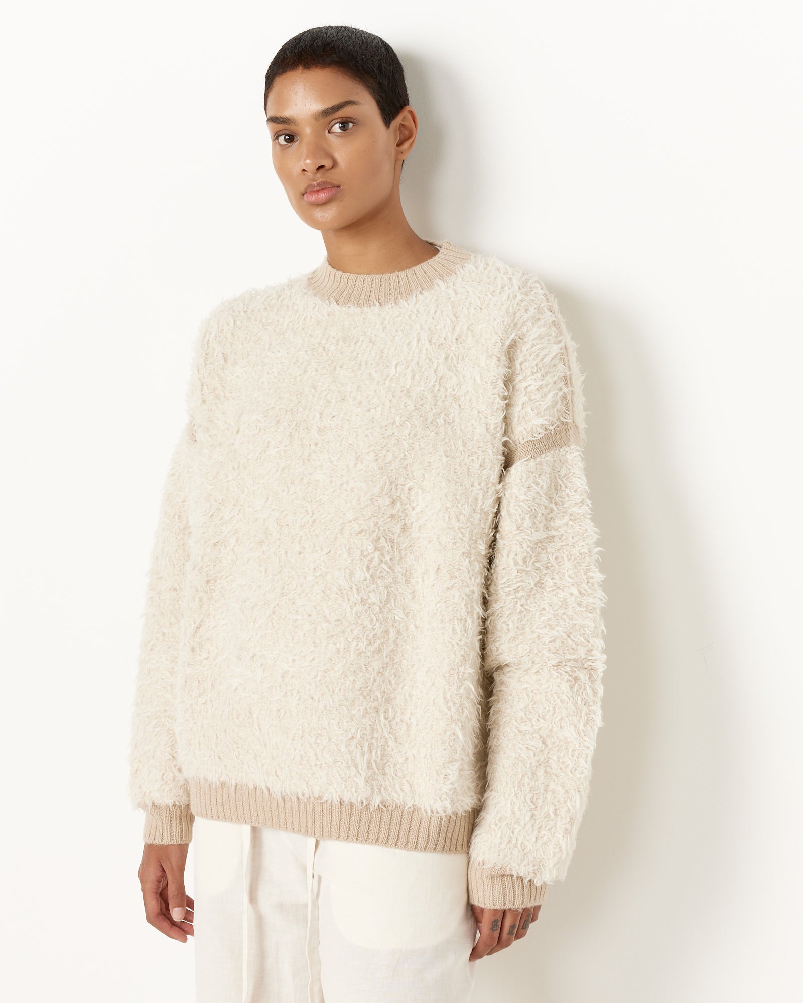 Lauren Manoogian Sherpa Crewneck - Raw White / 1 (250304)