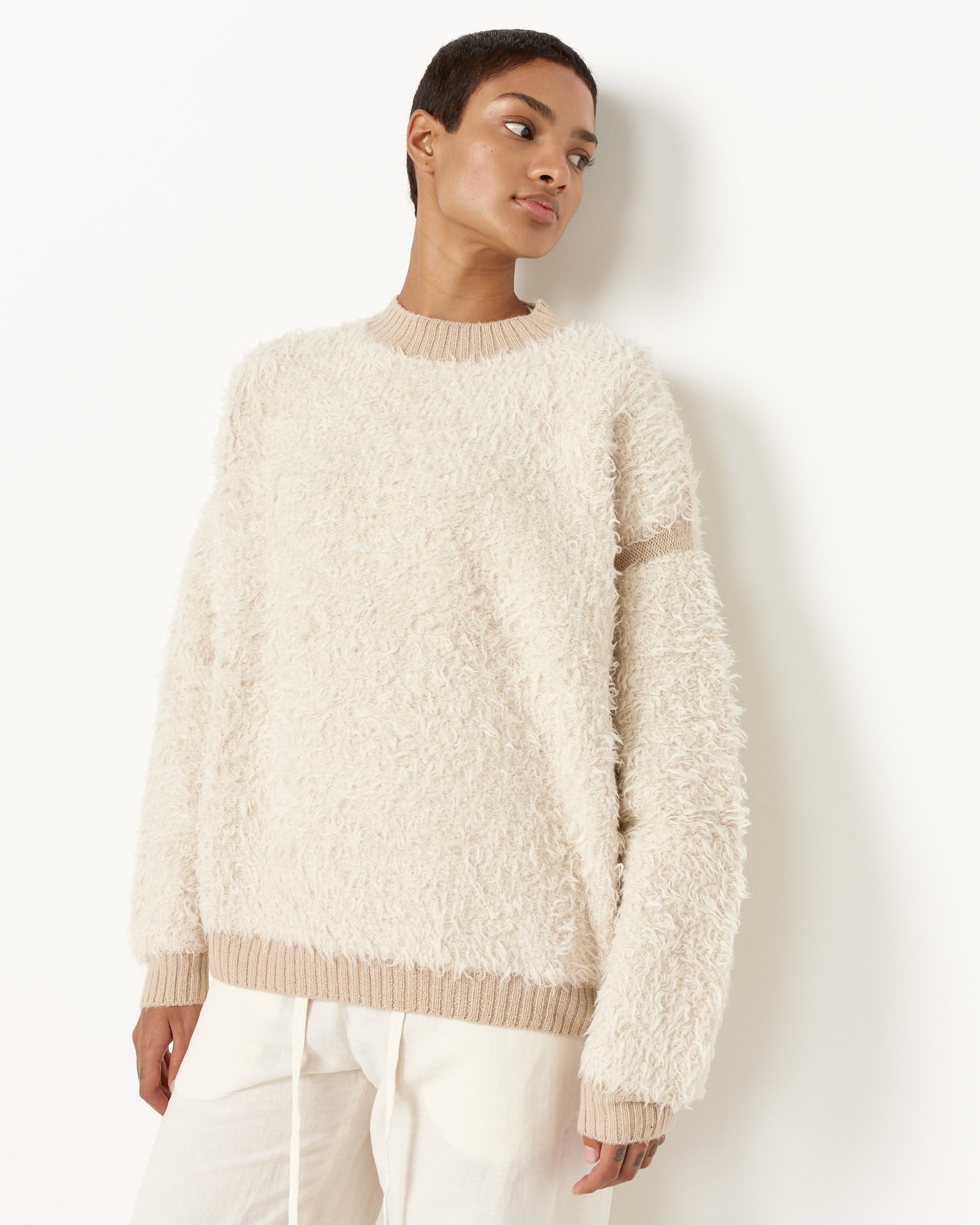 Lauren Manoogian Sherpa Crewneck - Raw White / 1 (250304)