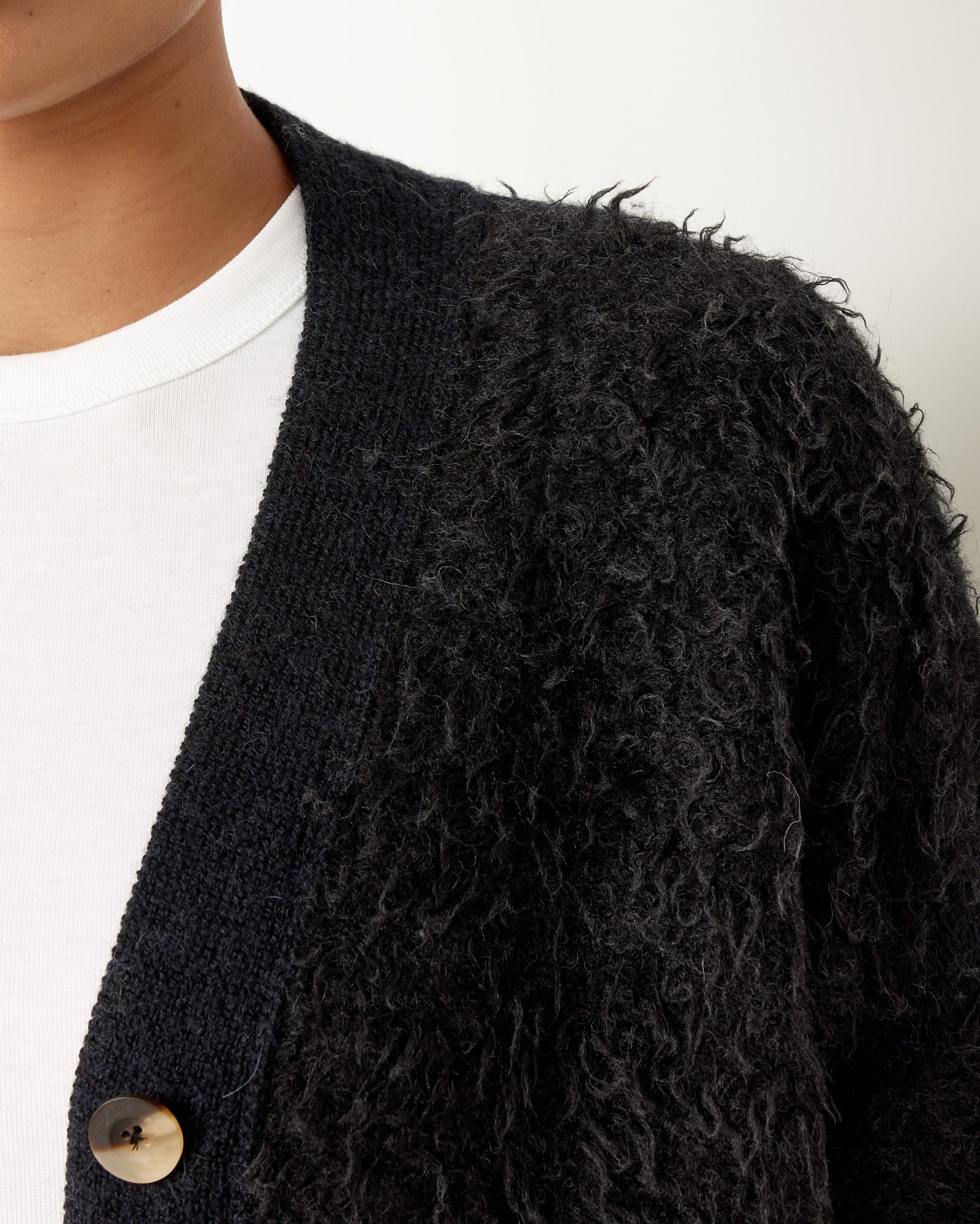 Lauren Manoogian Sherpa Cardigan - Black Melange / 1 (250310)