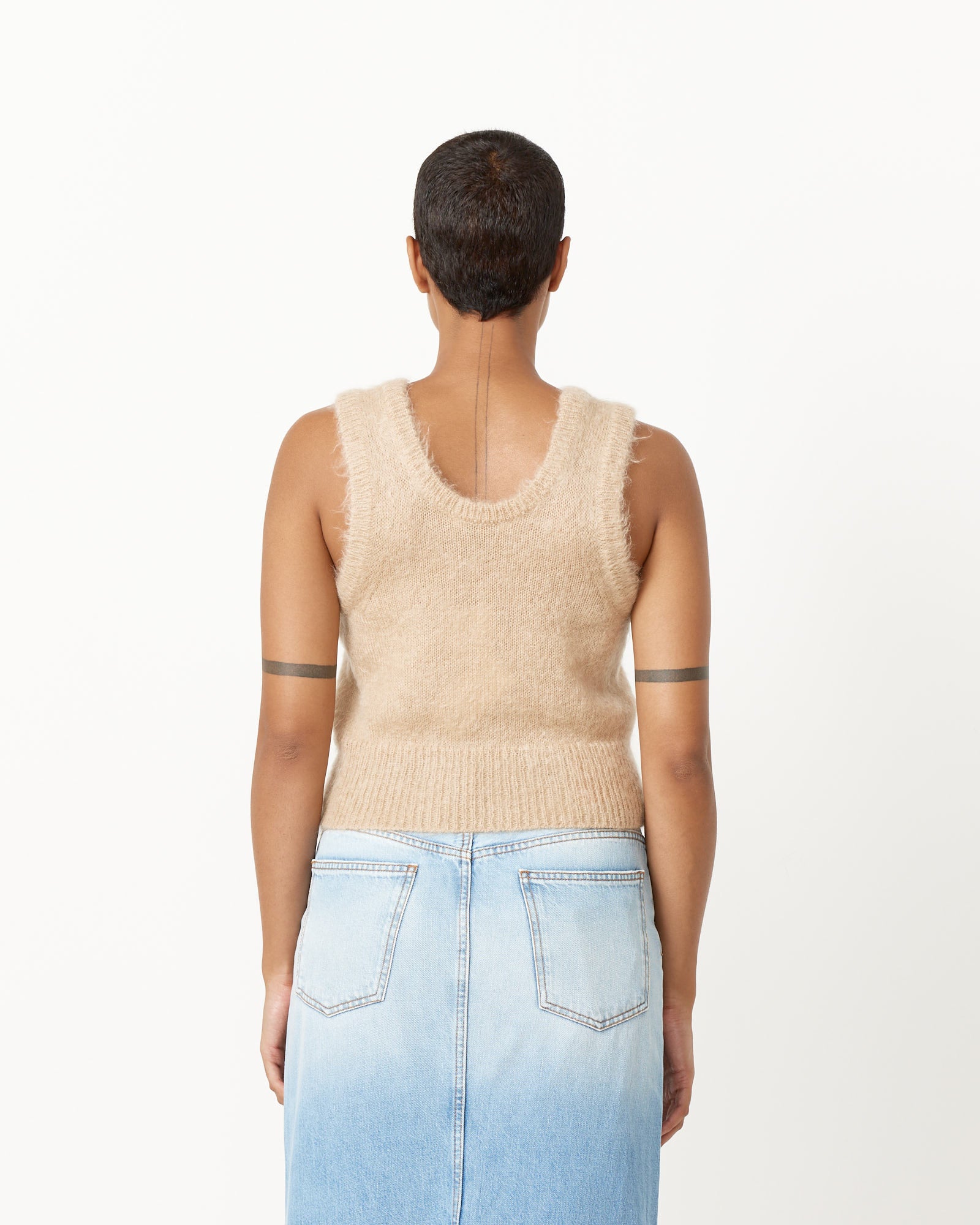 Auralee Mohair Knit Tank - Beige / 1 (250787)