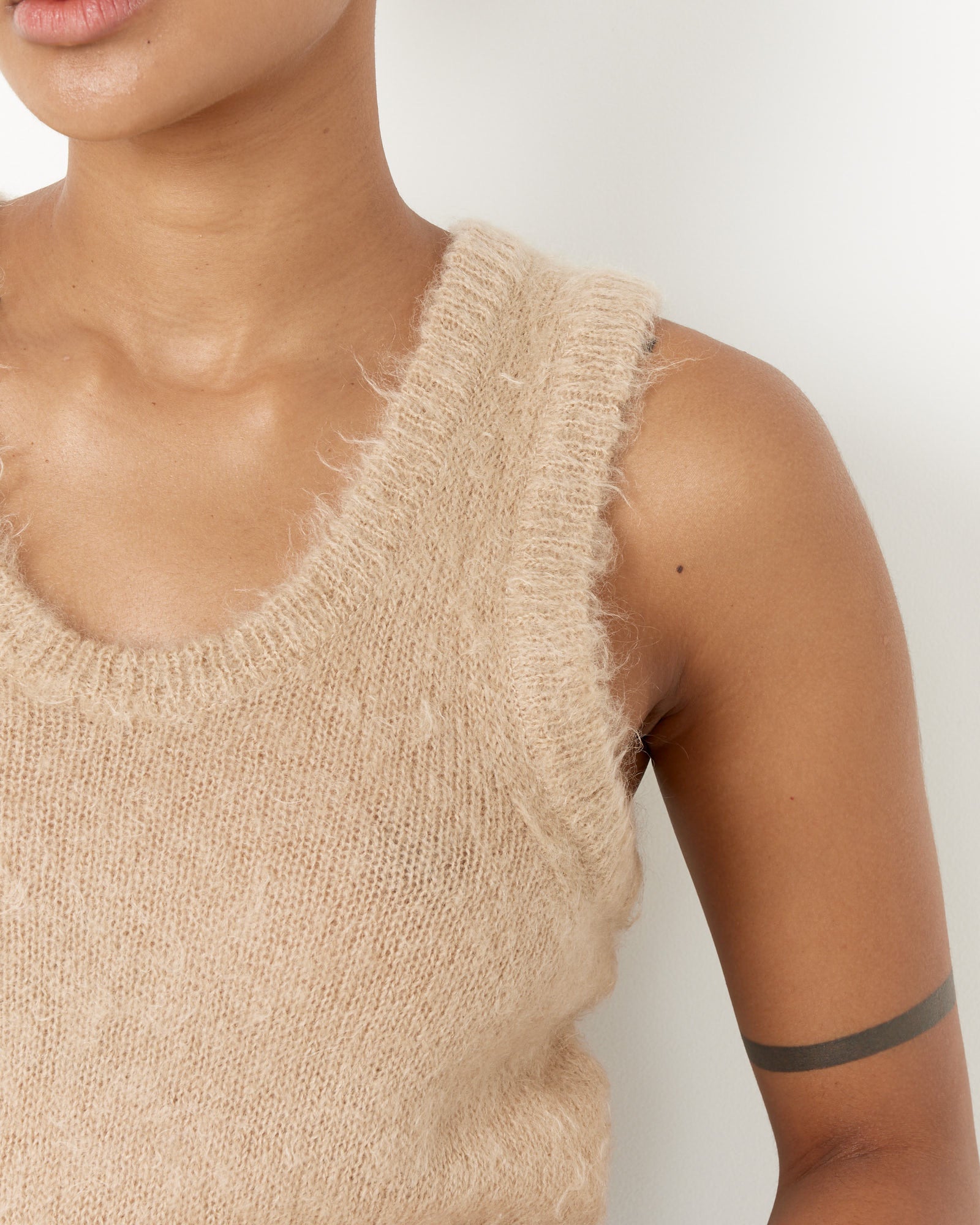 Auralee Mohair Knit Tank - Beige / 1 (250787)