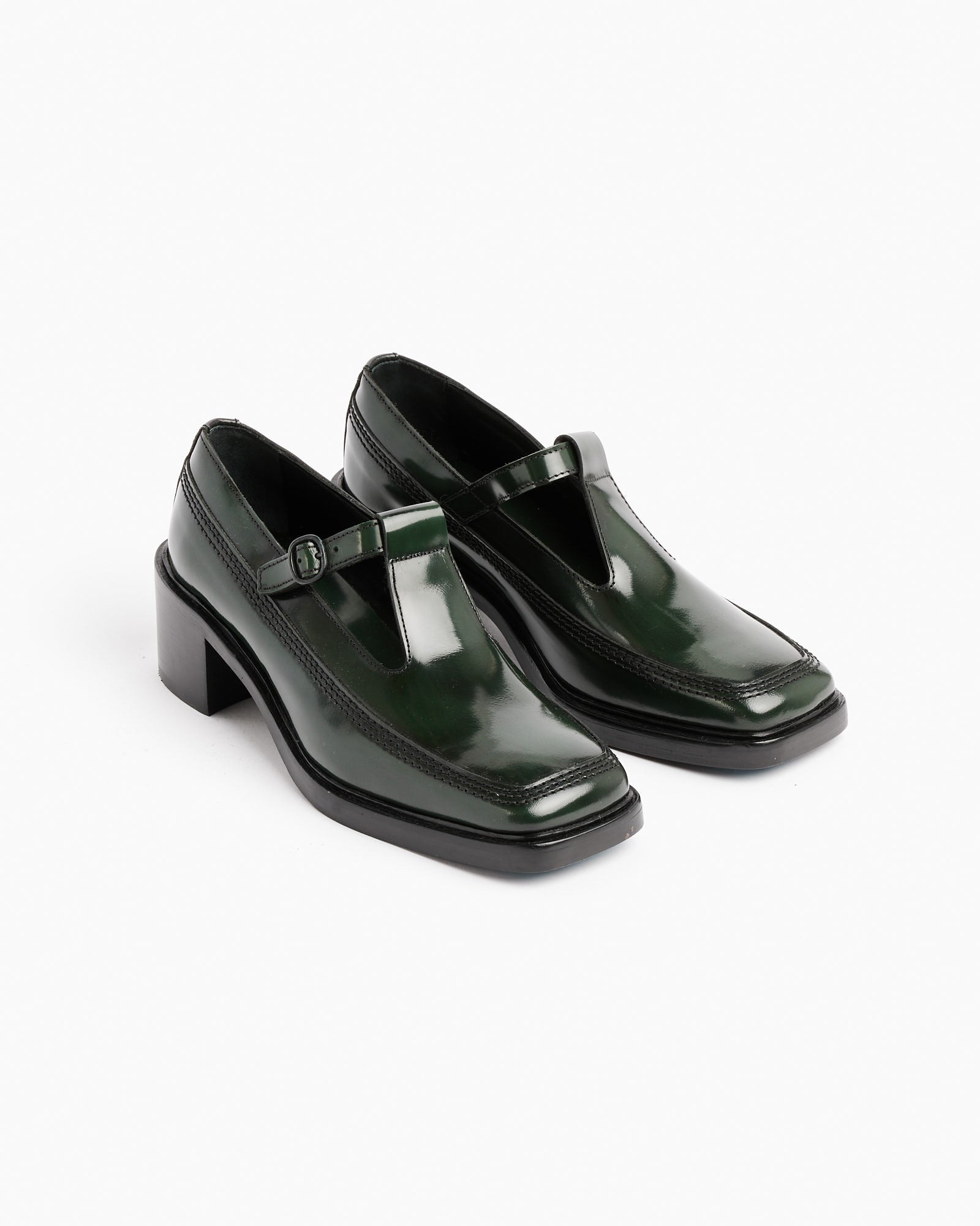 Lluisa Heeled Brushed Loafer - Dark Green / 40 (250857)