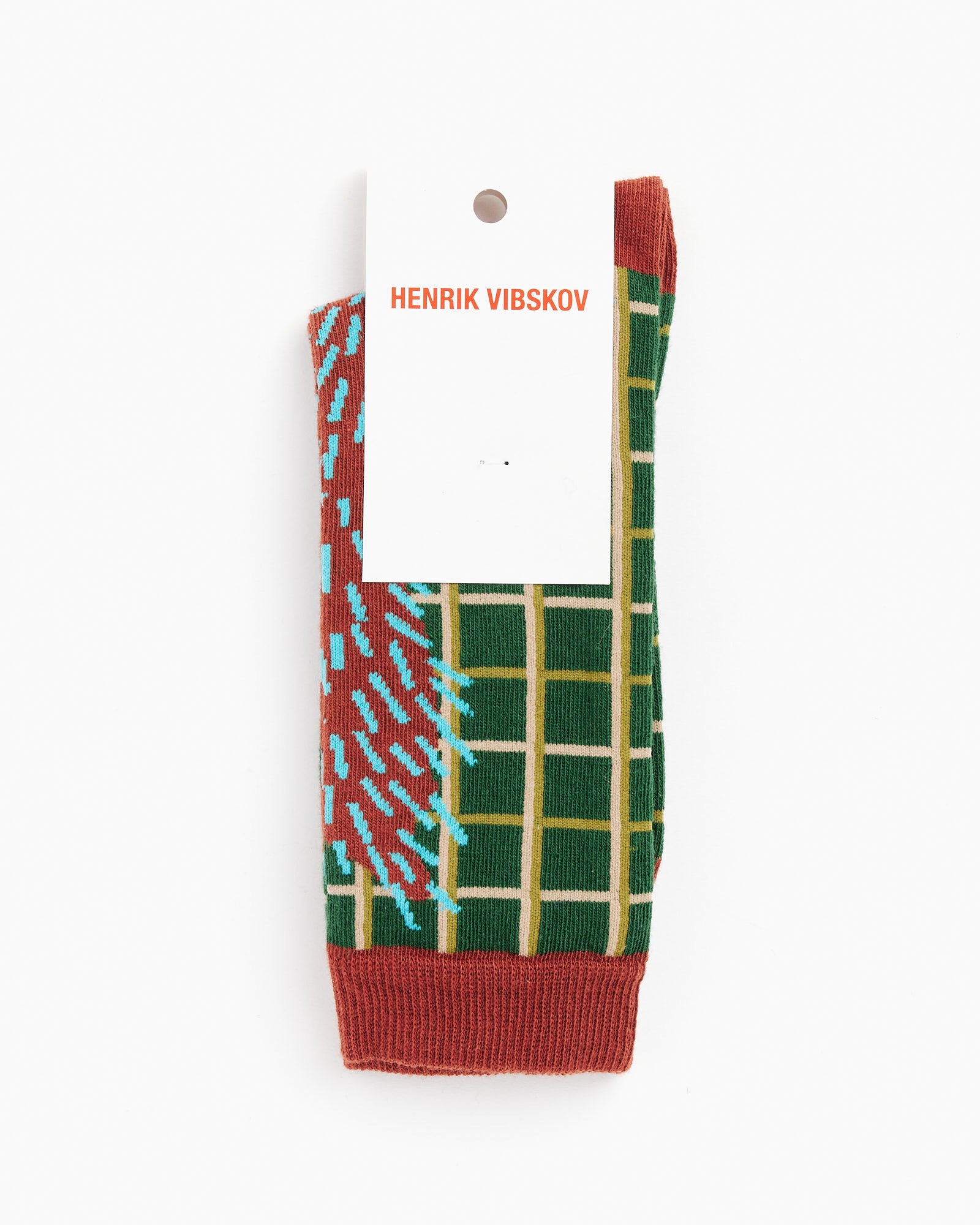 Henrik Vibskov Foxy Socks - Green/Red/Cactus / OS (250892)