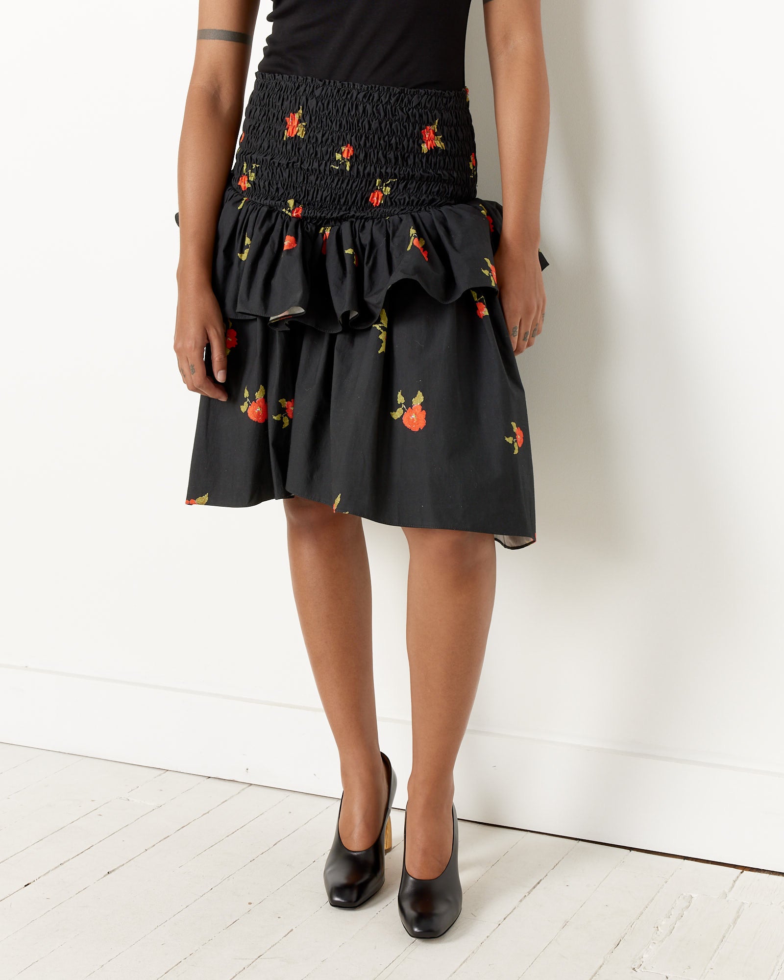 Naya Rea Kalinka Printed Skirt - Black Floral / S (251007)