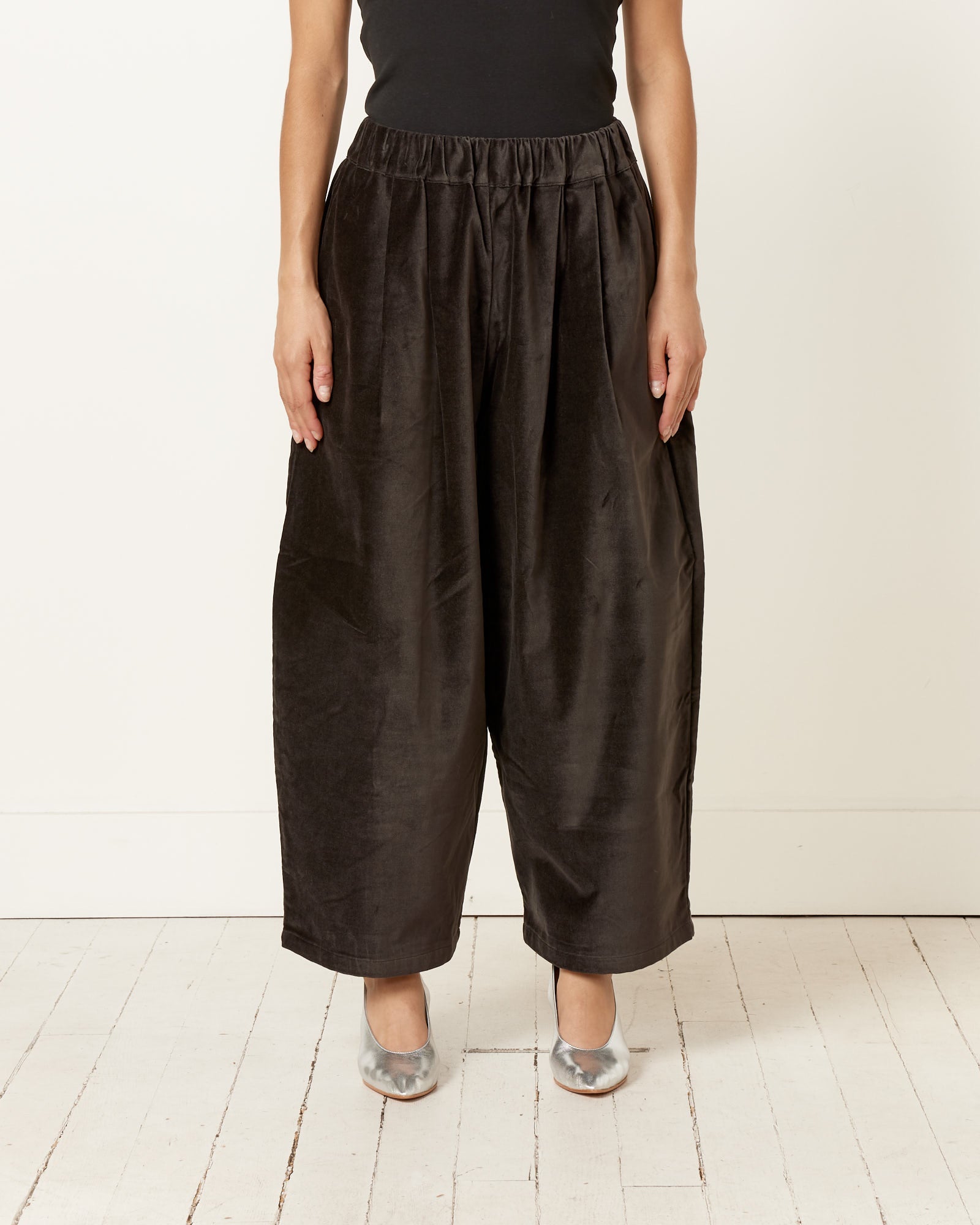 Black Crane Velvet Wide Pant - Sumi Black / S (251169)