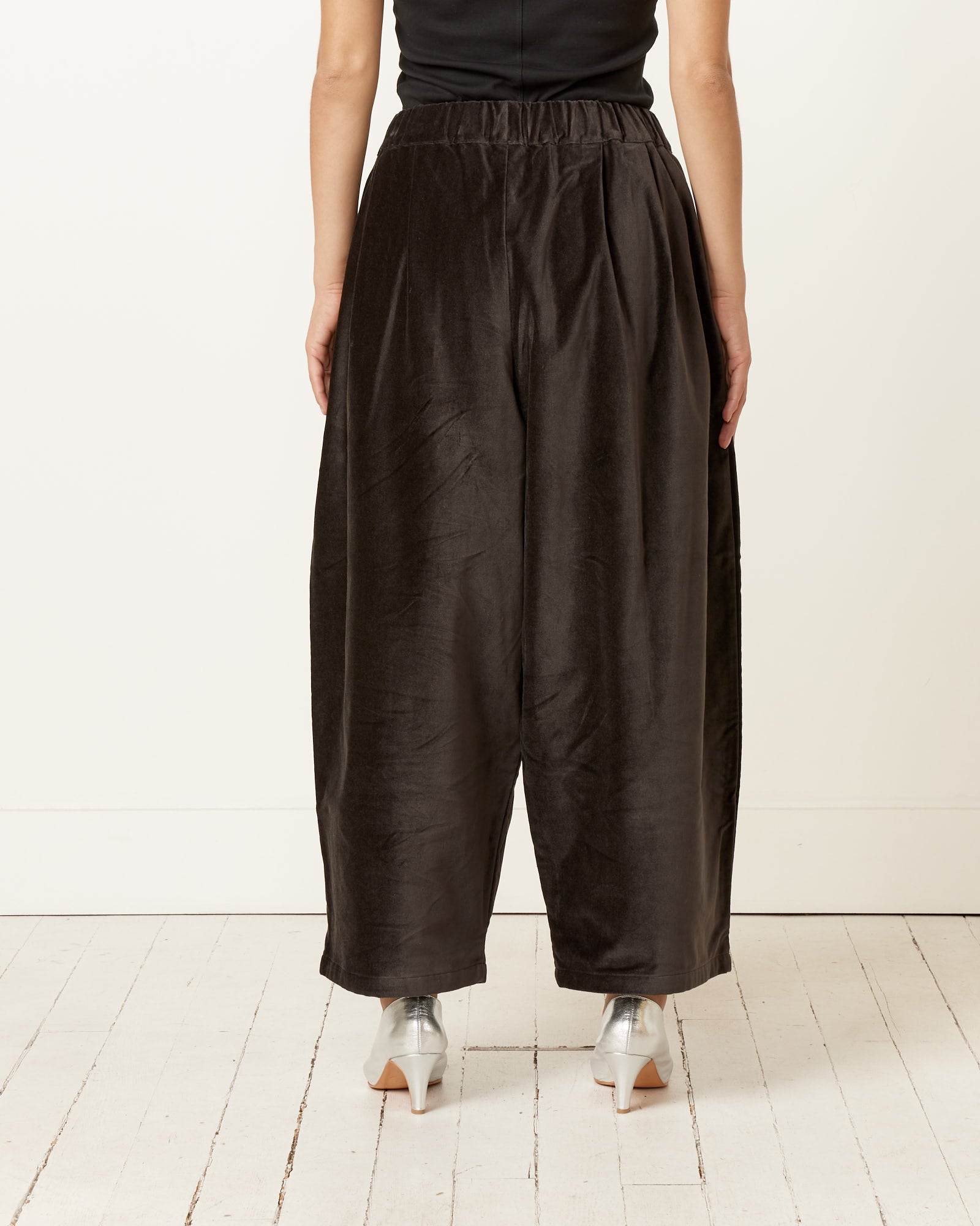 Black Crane Velvet Wide Pant - Sumi Black / S (251169)