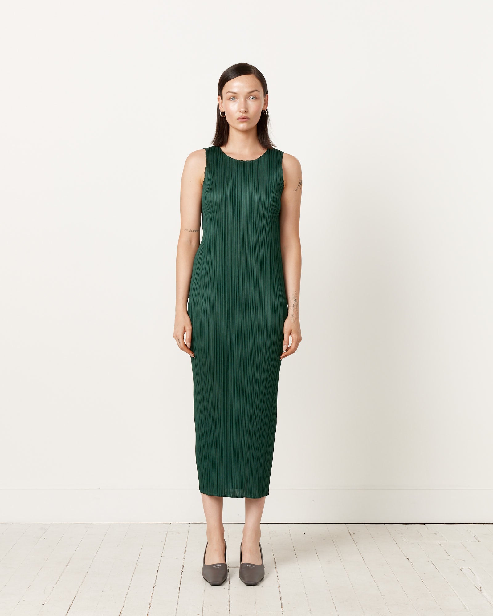 Issey Miyake Pleats Please NC Basics 3 Dress - Dark Green / 3 (251353)