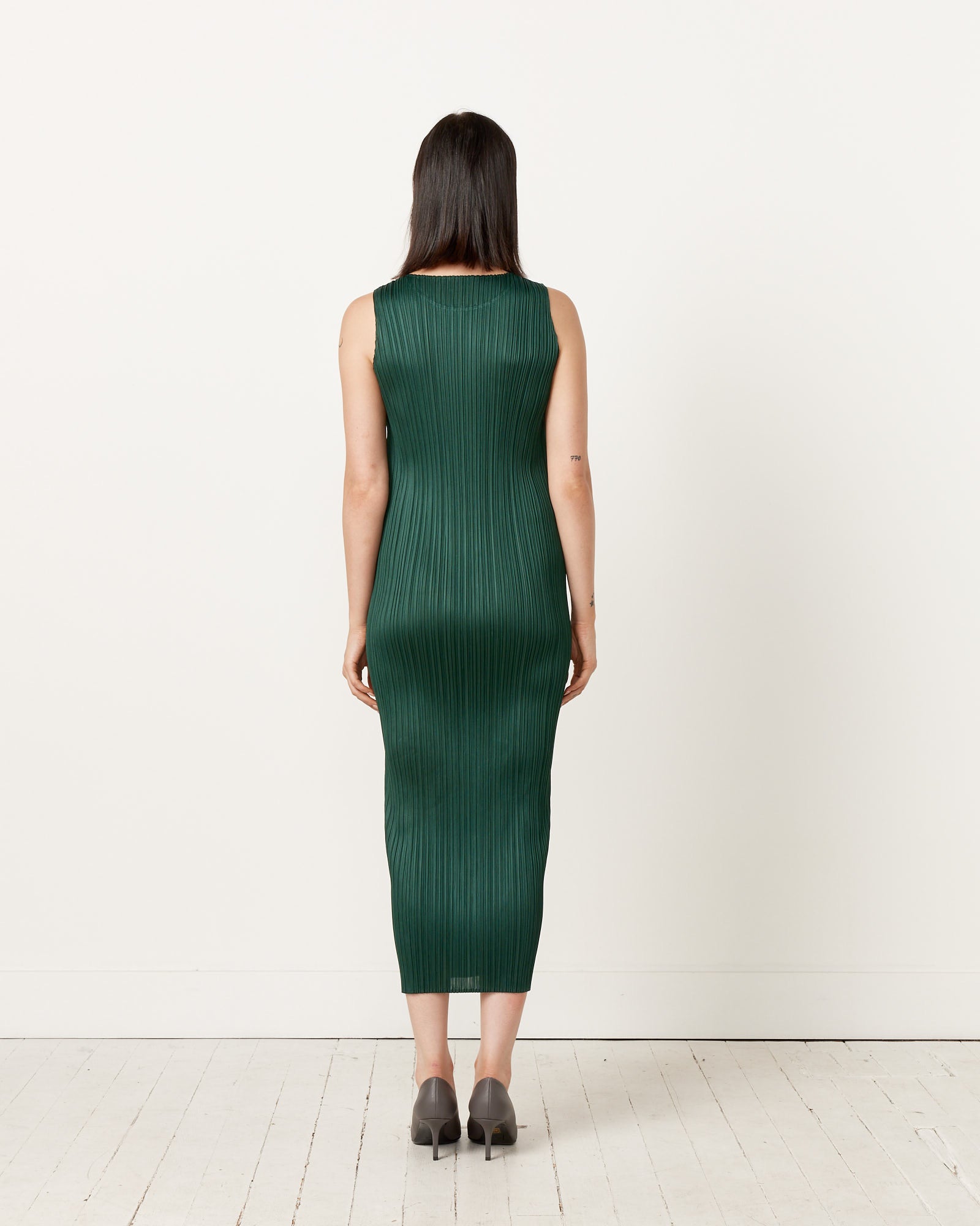 Issey Miyake Pleats Please NC Basics 3 Dress - Dark Green / 3 (251353)