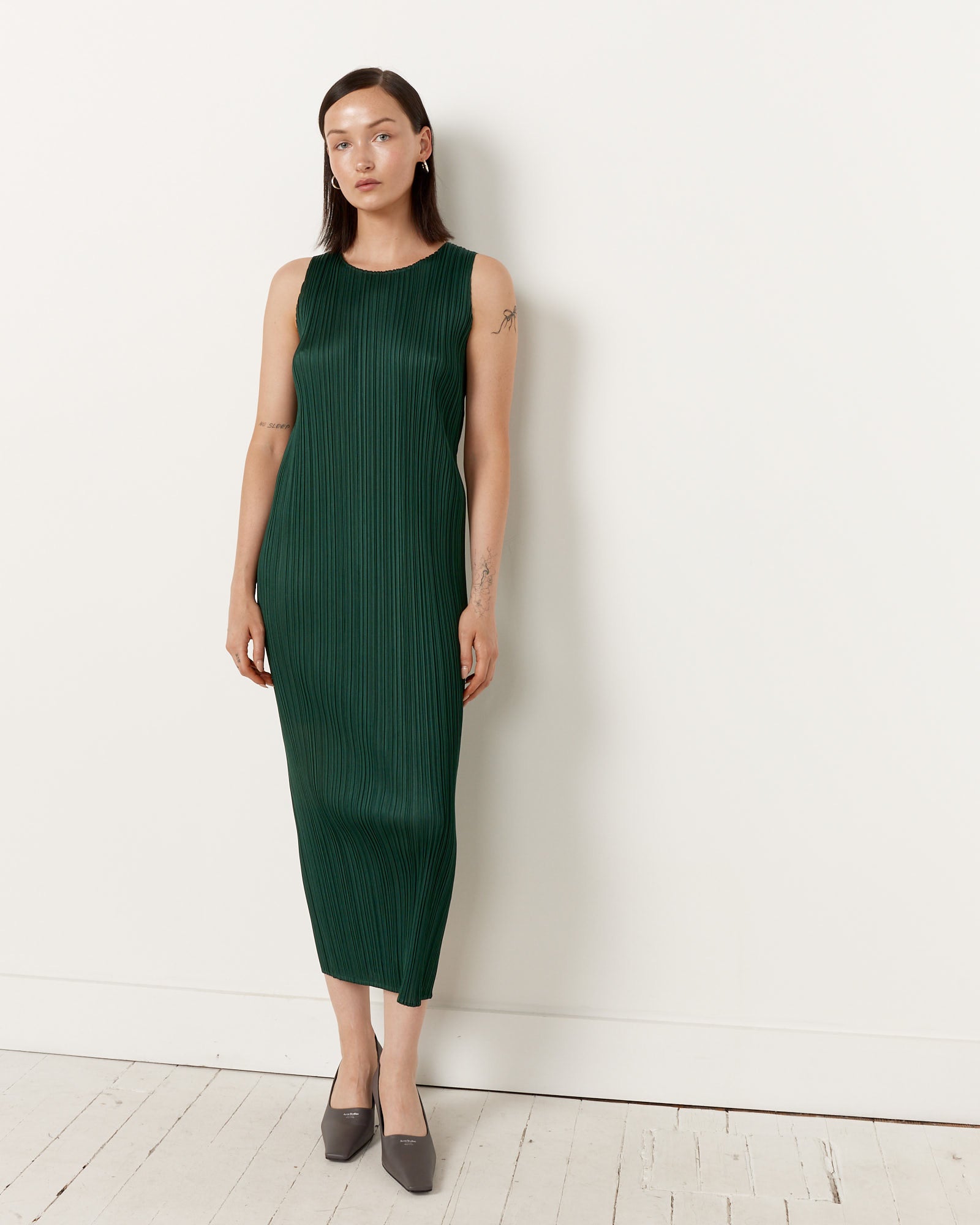 Issey Miyake Pleats Please NC Basics 3 Dress - Dark Green / 3 (251353)