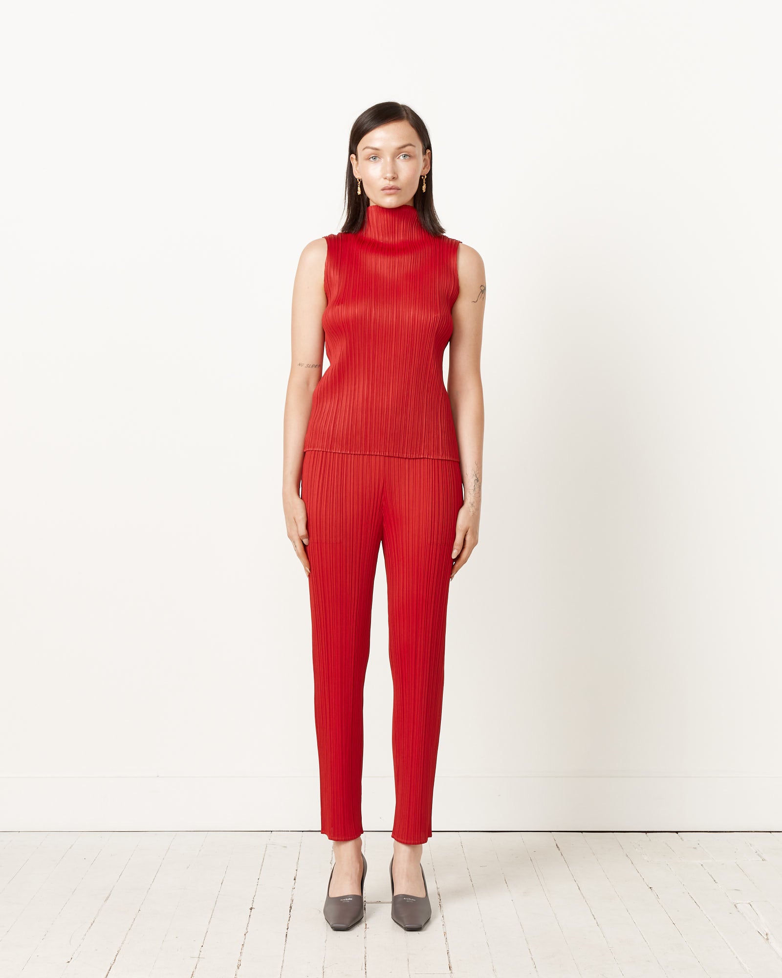 Issey Miyake Pleats Please NC Basics 3 Top - Red / 3 (251357)