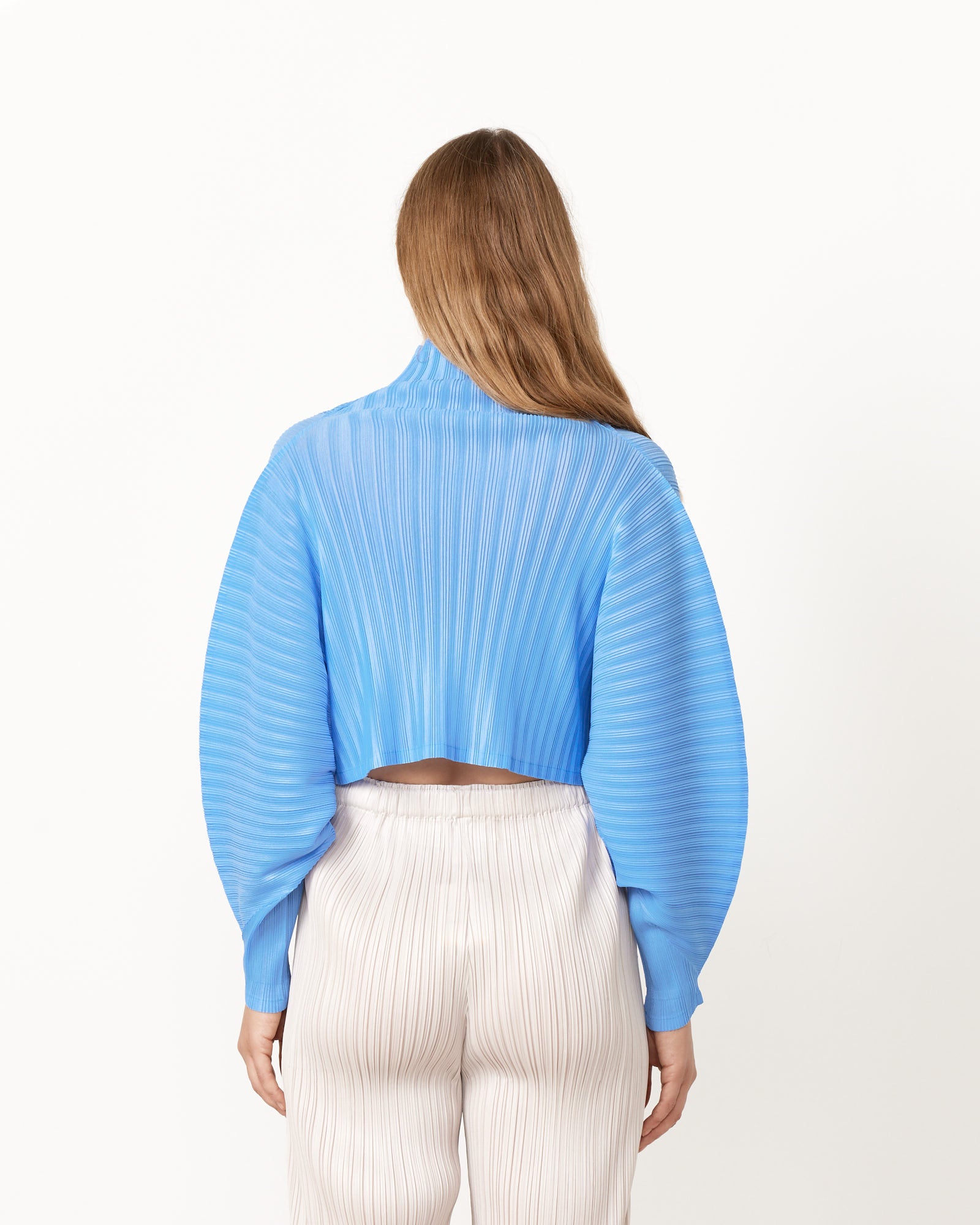 Issey Miyake Pleats Please December Rib Top - Steel Blue / OS (251368)