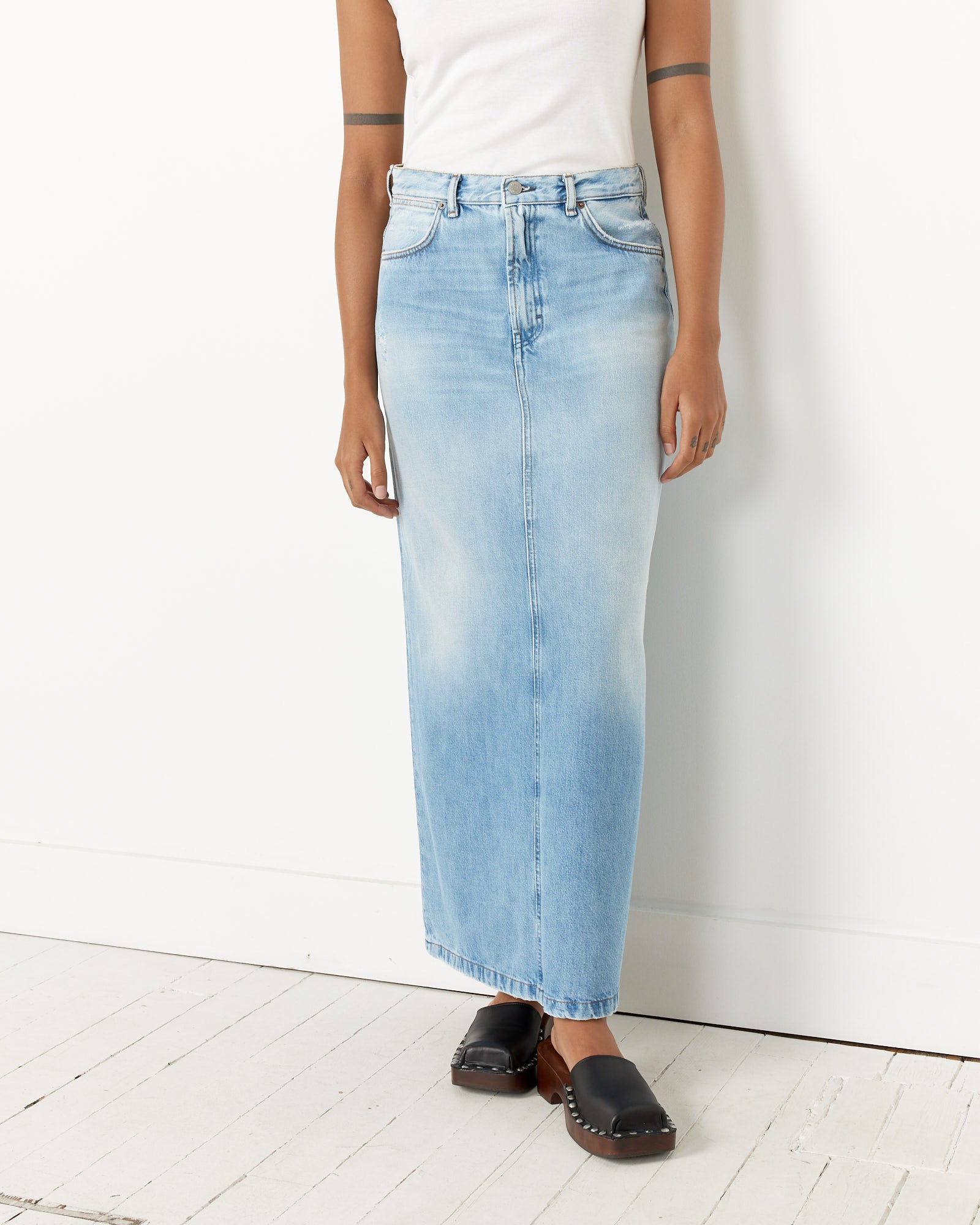 Acne Studios 557 Long Skirt - Light Blue / 38 (251533)