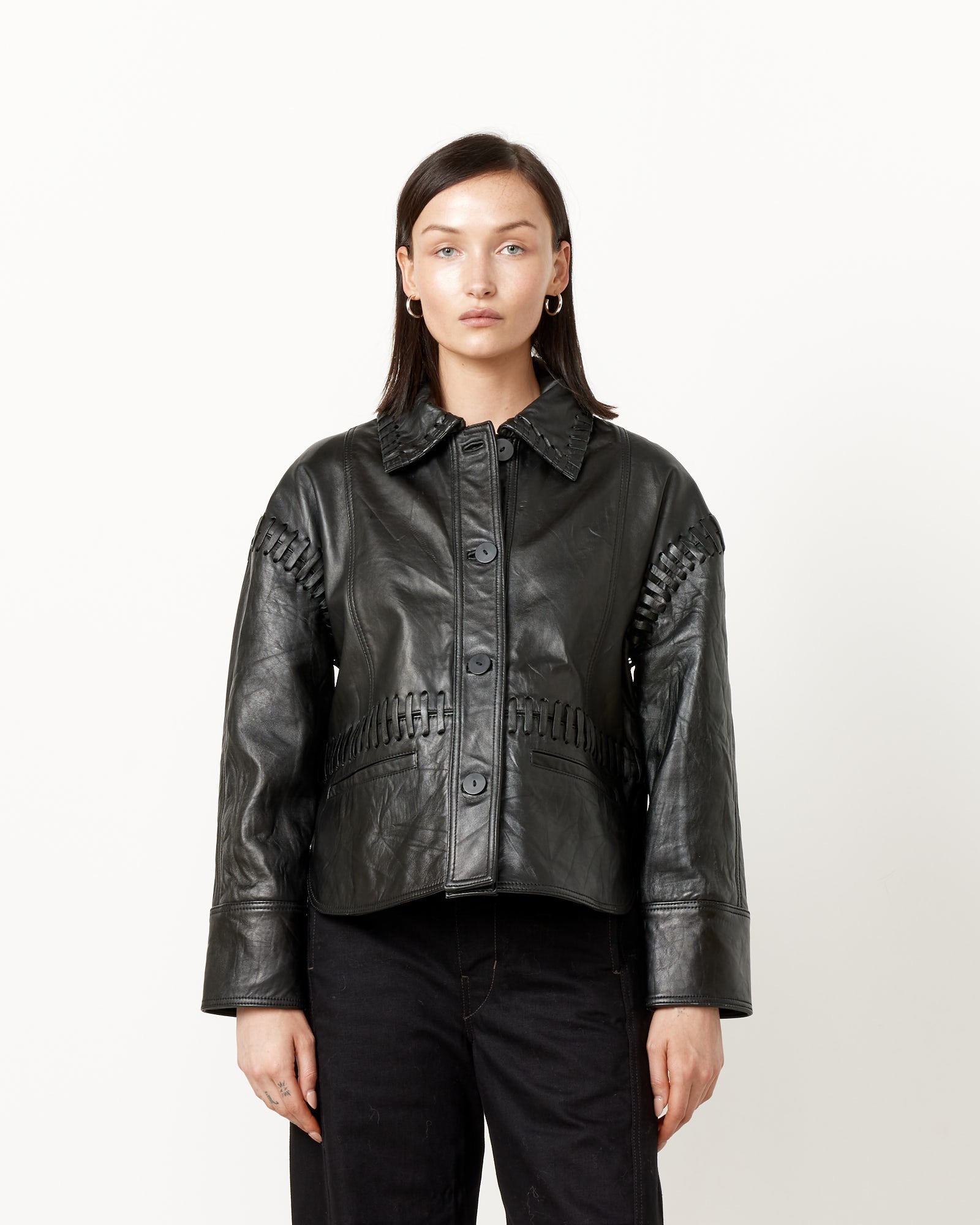 Proche Recycled Leather Olivia Jacket - Black / S (251717)