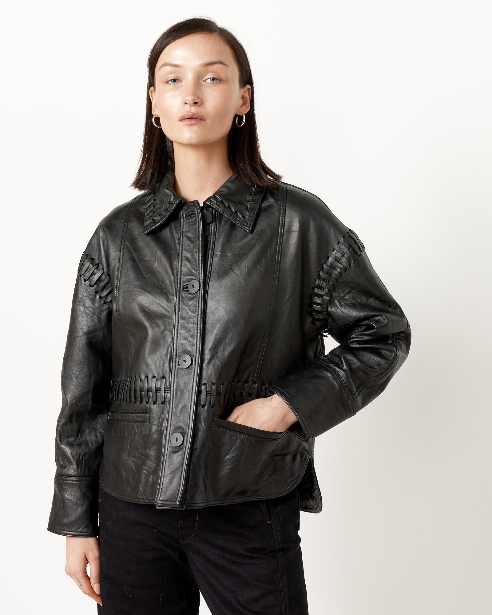 Proche Recycled Leather Olivia Jacket - Black / S (251717)