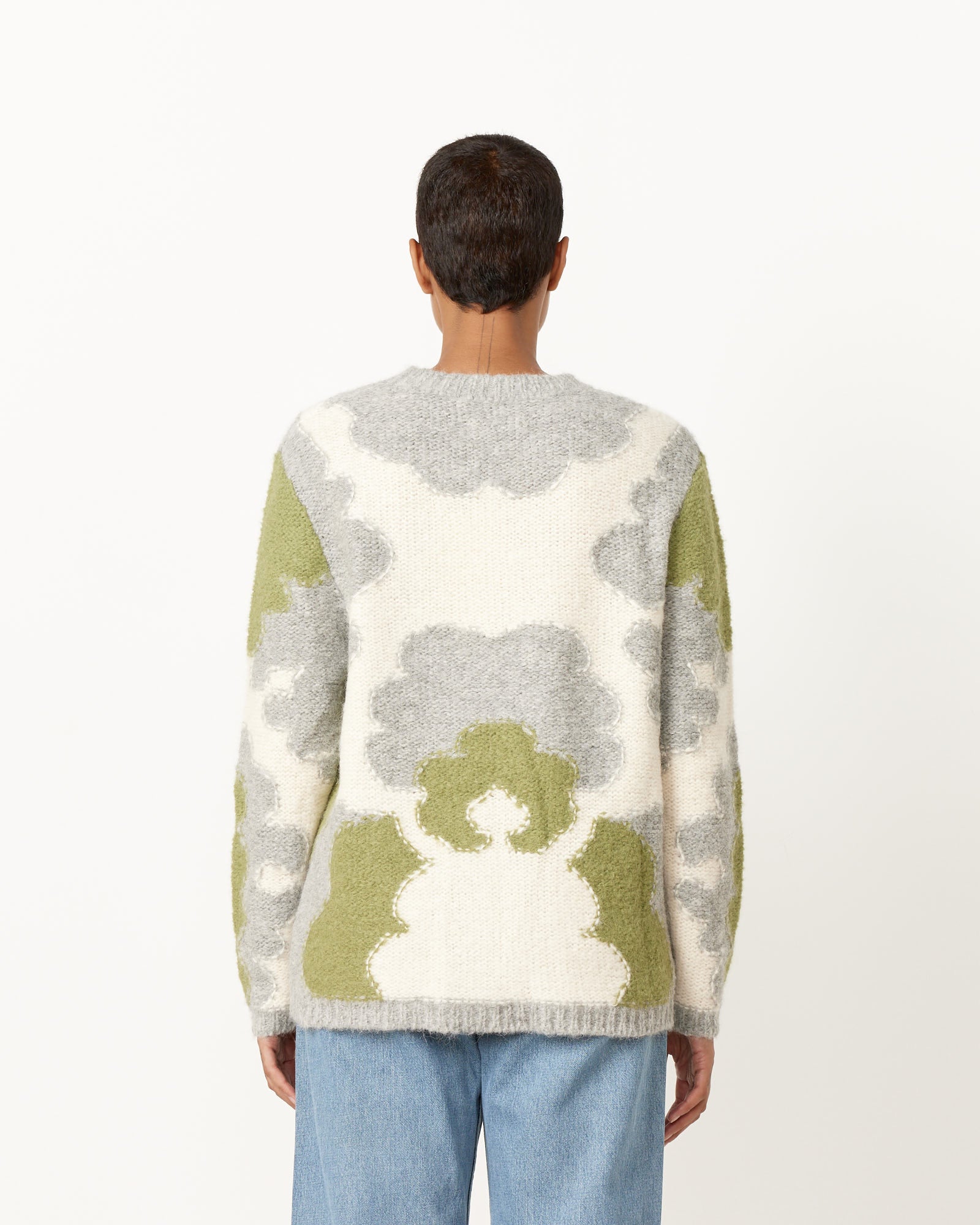 Proche Mid Century Motif Intarsia Jumper - Moss / XS/S (251726)