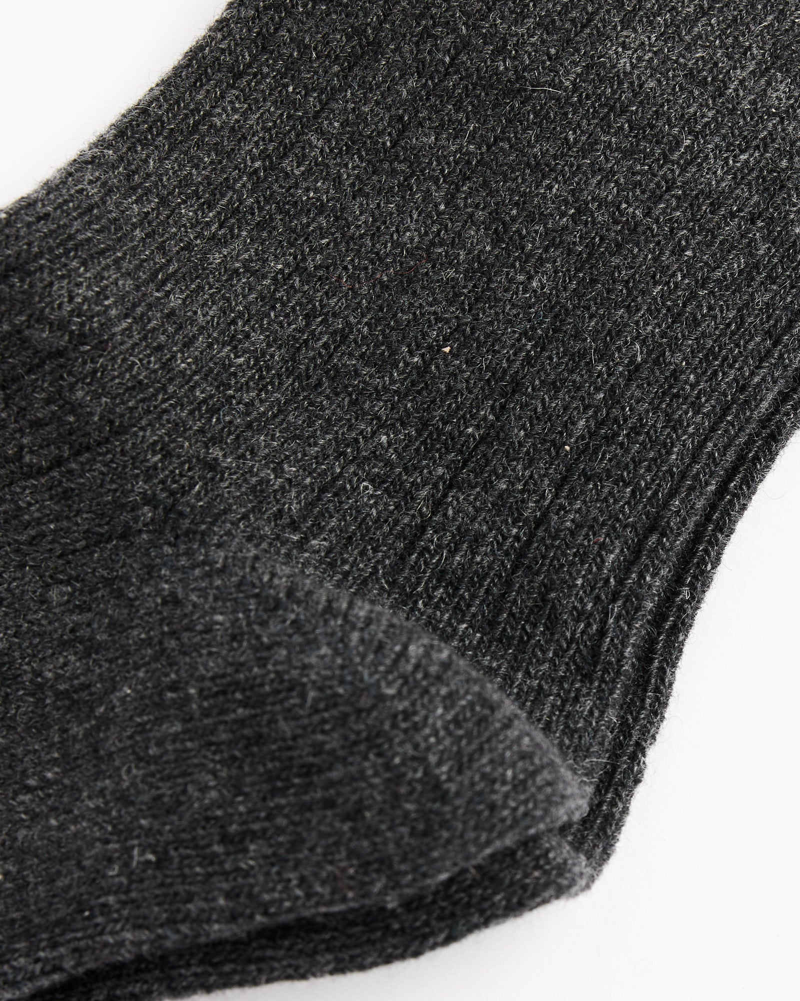 Italian Cashmere Cozy Rib Crew in Charcoal