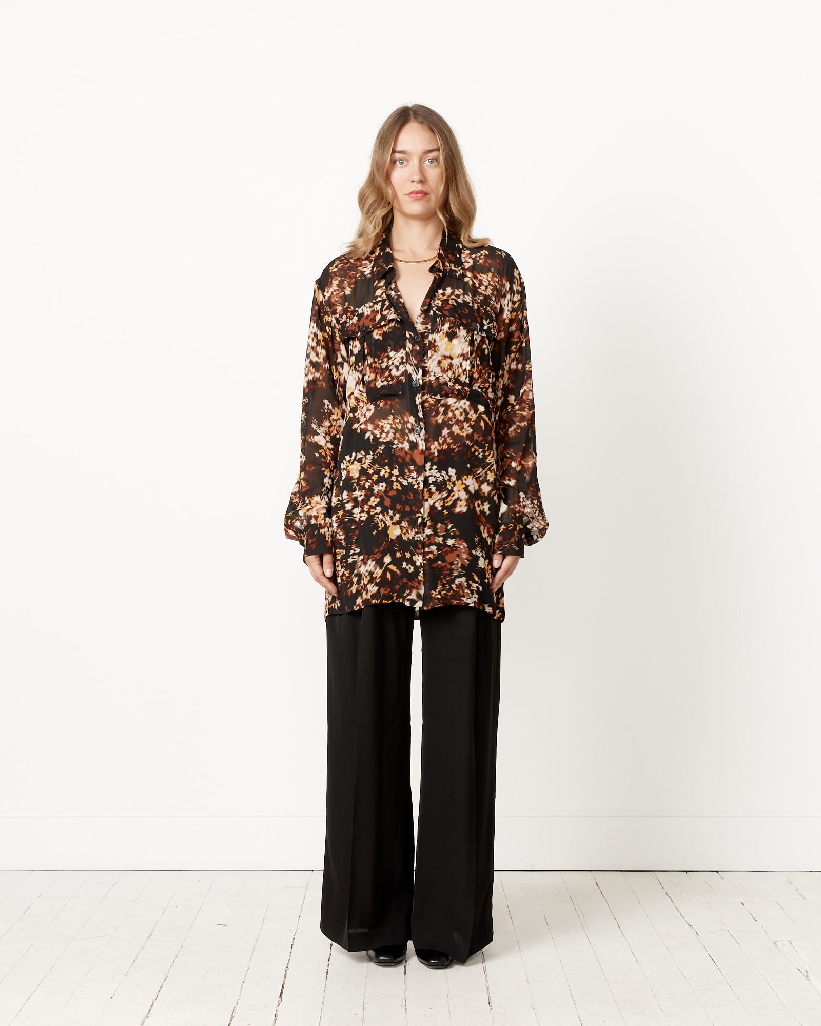 Dries Van Noten Cross Tris 7135 Shirt - Dark Brown / S (252092)