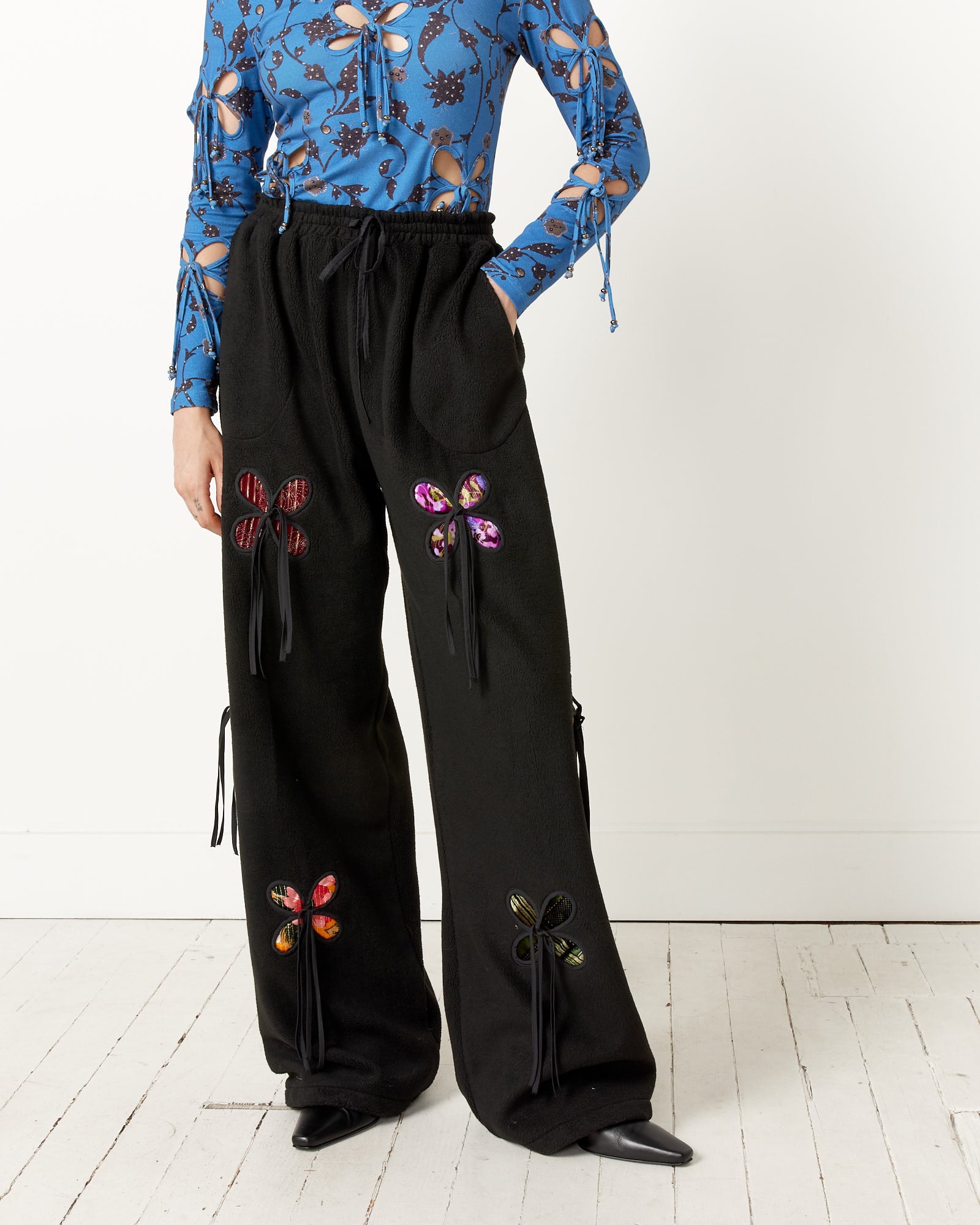 J Kim Reversible Fleece Petal Pants - Black / S (252347)