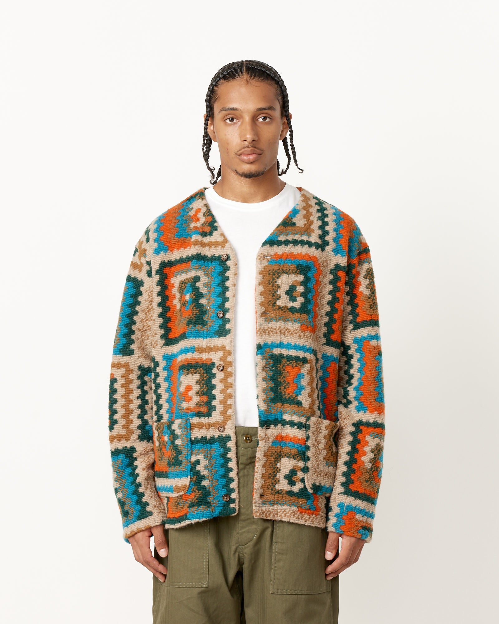 Engineered Garments Crochet Knit Cardigan - Multi / L (252434)