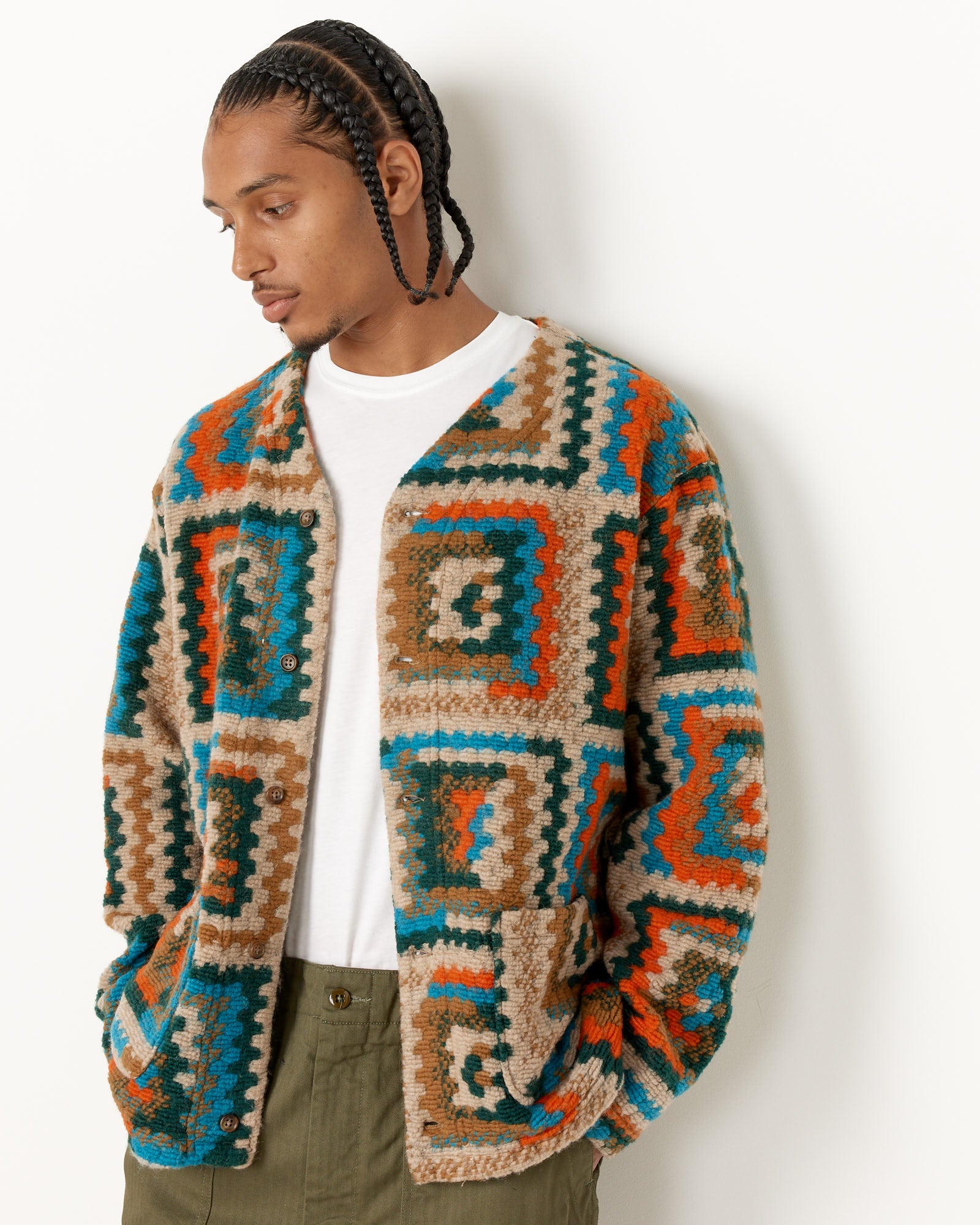 Engineered Garments Crochet Knit Cardigan - Multi / L (252434)