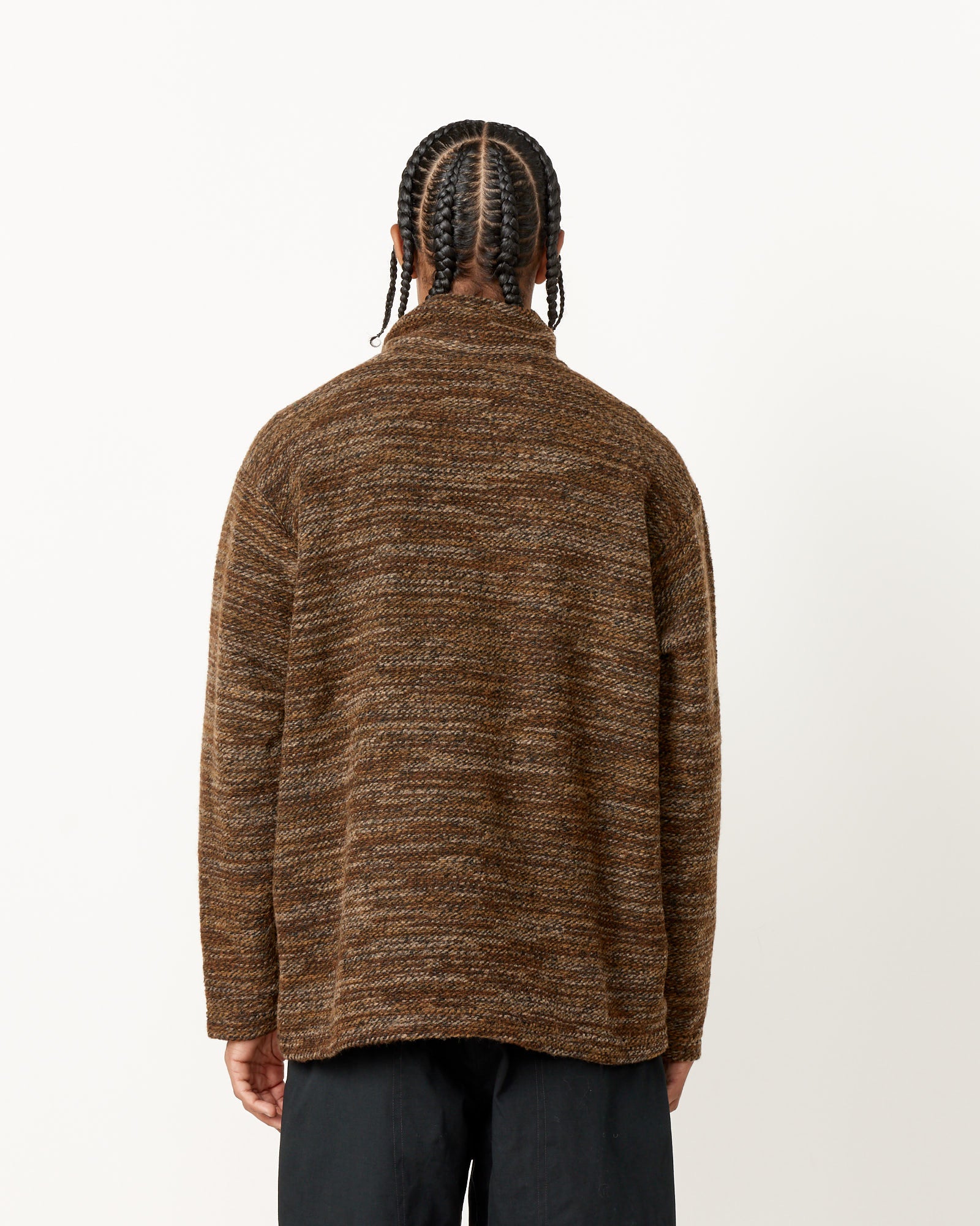 Engineered Garments Zip Mock Knit Neck - Brown / L (252442)