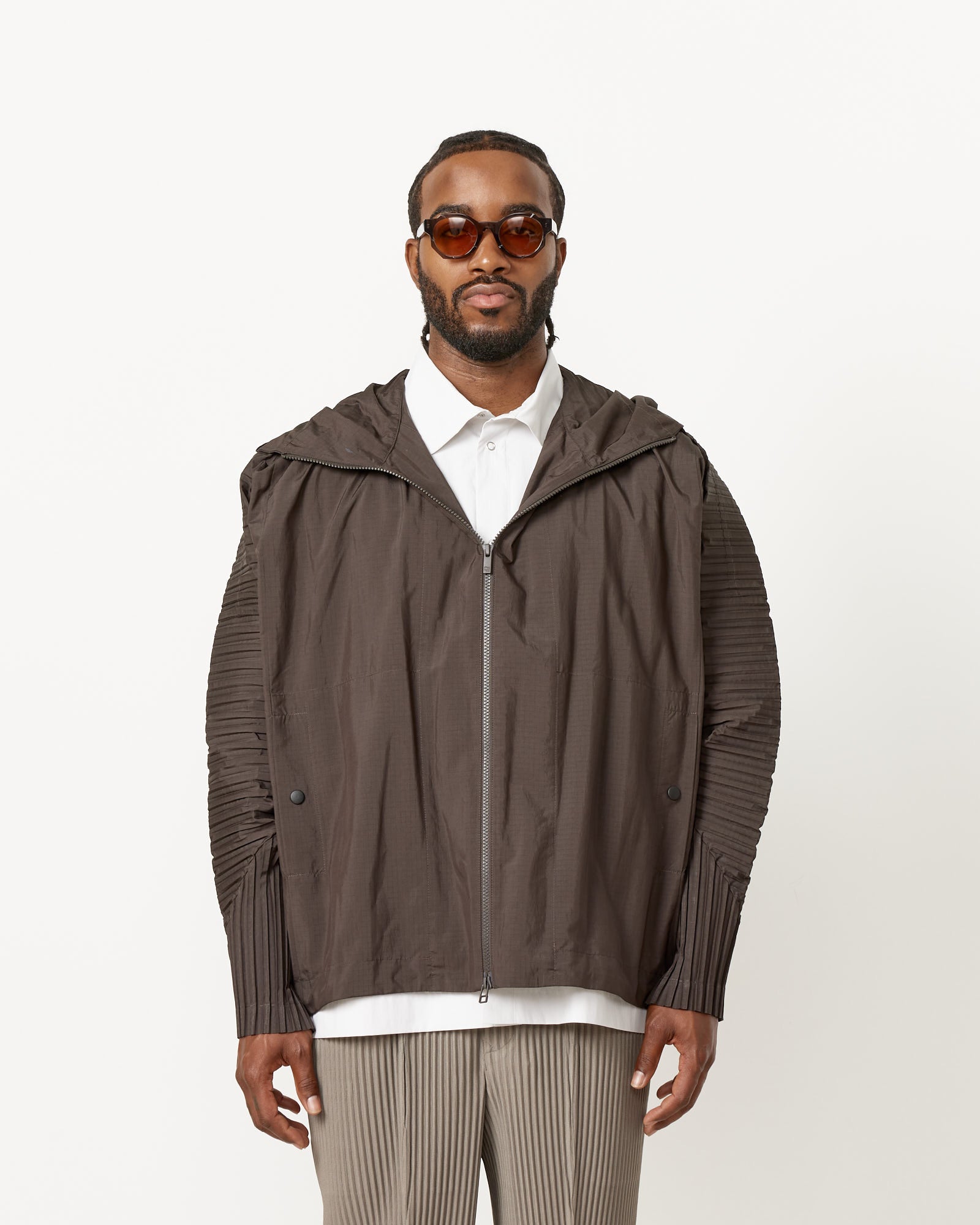 Issey Miyake Homme Plisse Cascade Jacket - Brown / 3 (252618)