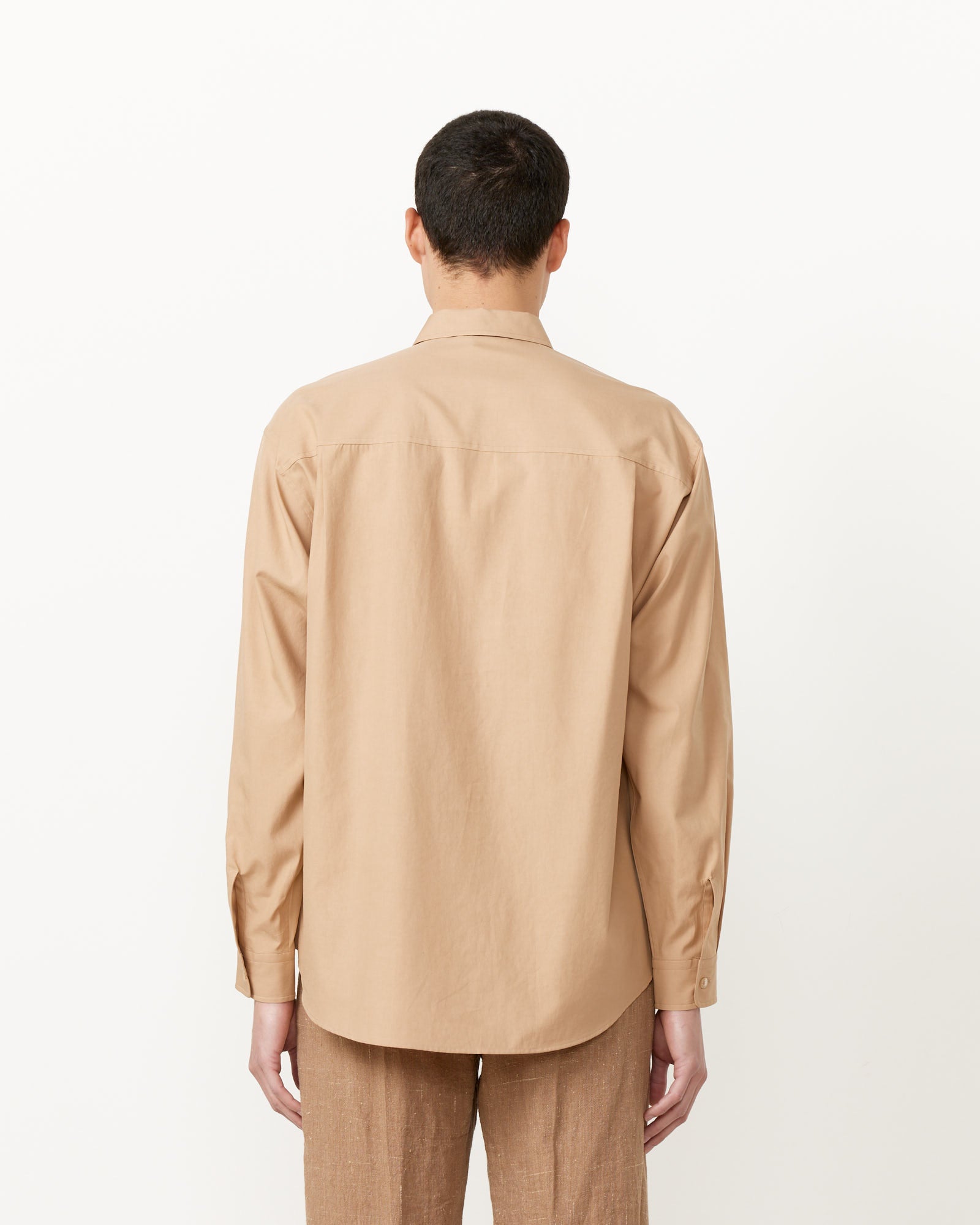 Washed Fine Twill Big Shirt - Light Brown / 4 (252953)