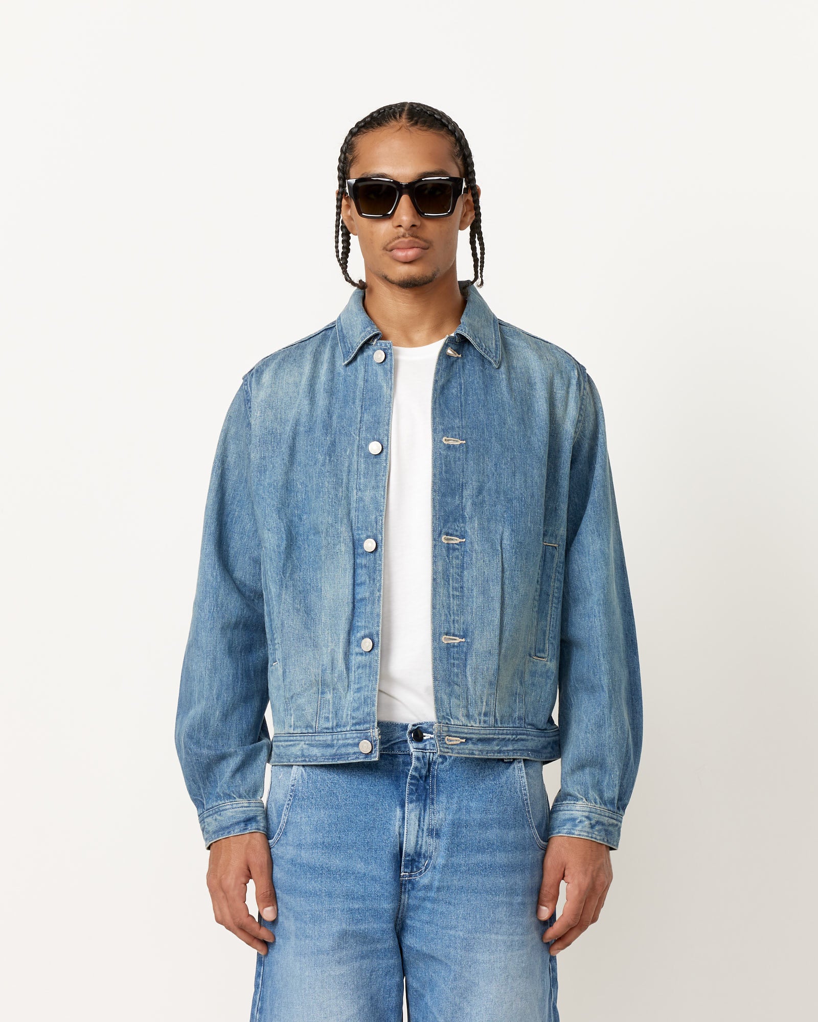 Auralee Selvedge Faded Denim Blouson - Light Indigo / 4 (253018)