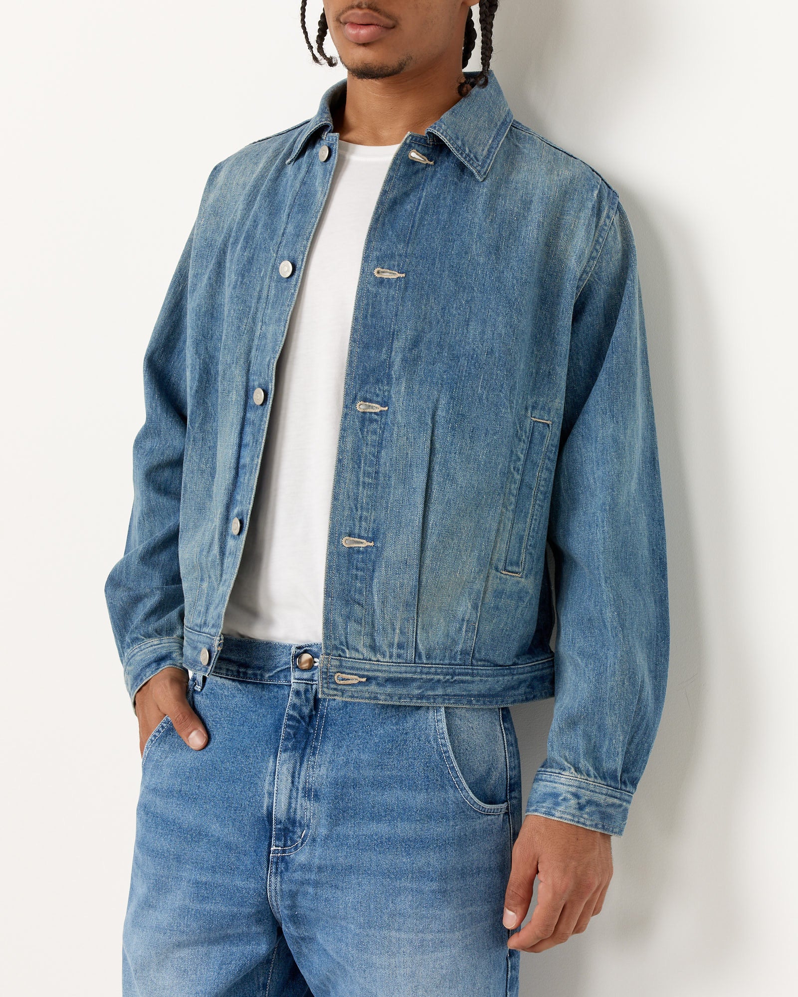 Auralee Selvedge Faded Denim Blouson - Light Indigo / 4 (253018)