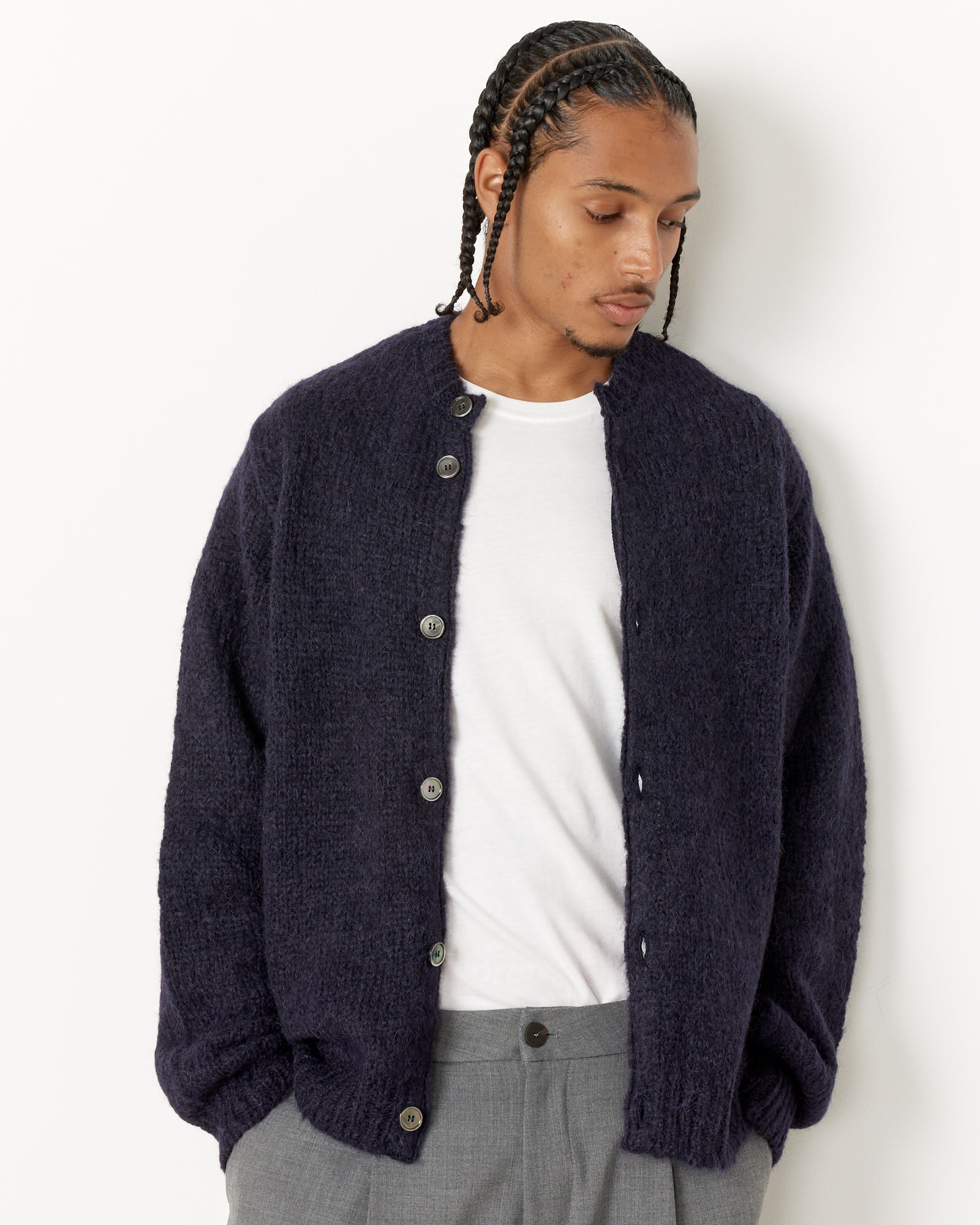 Our Legacy Opa Cardigan - Navy Fuzzy Mohpaca / 52 (253137)