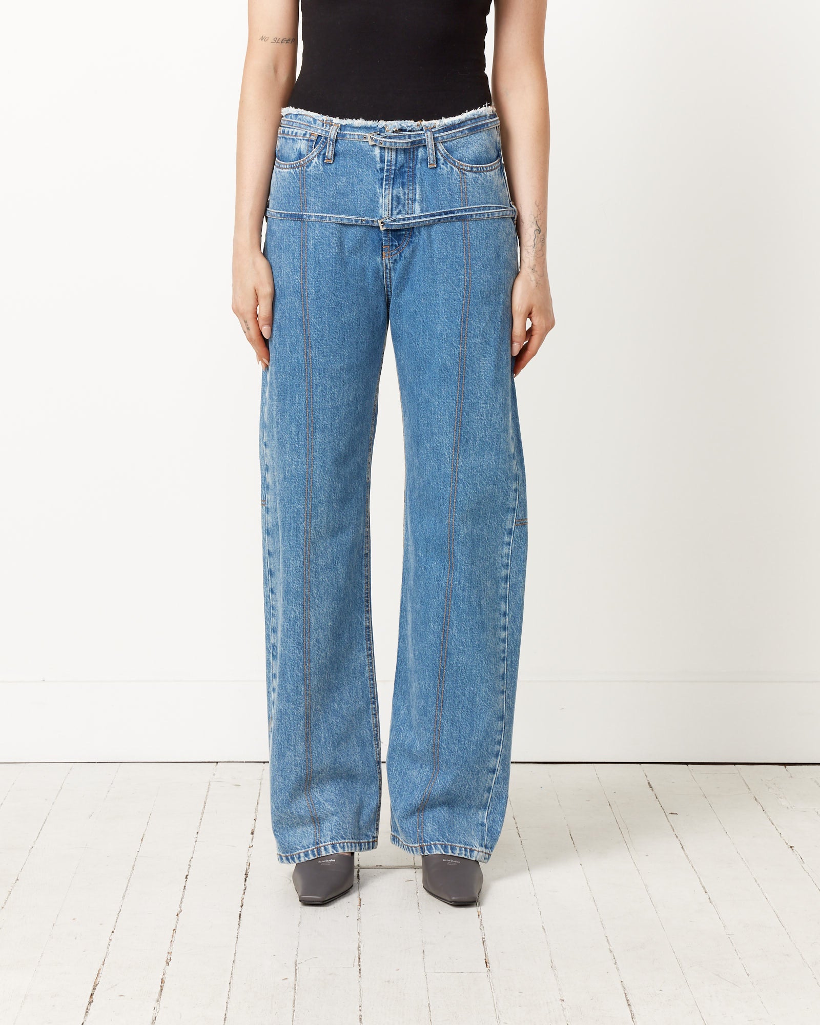 Jacquemus Le De Nimes Caraco Jeans - Light Blue/Tabac / 26 (253258)