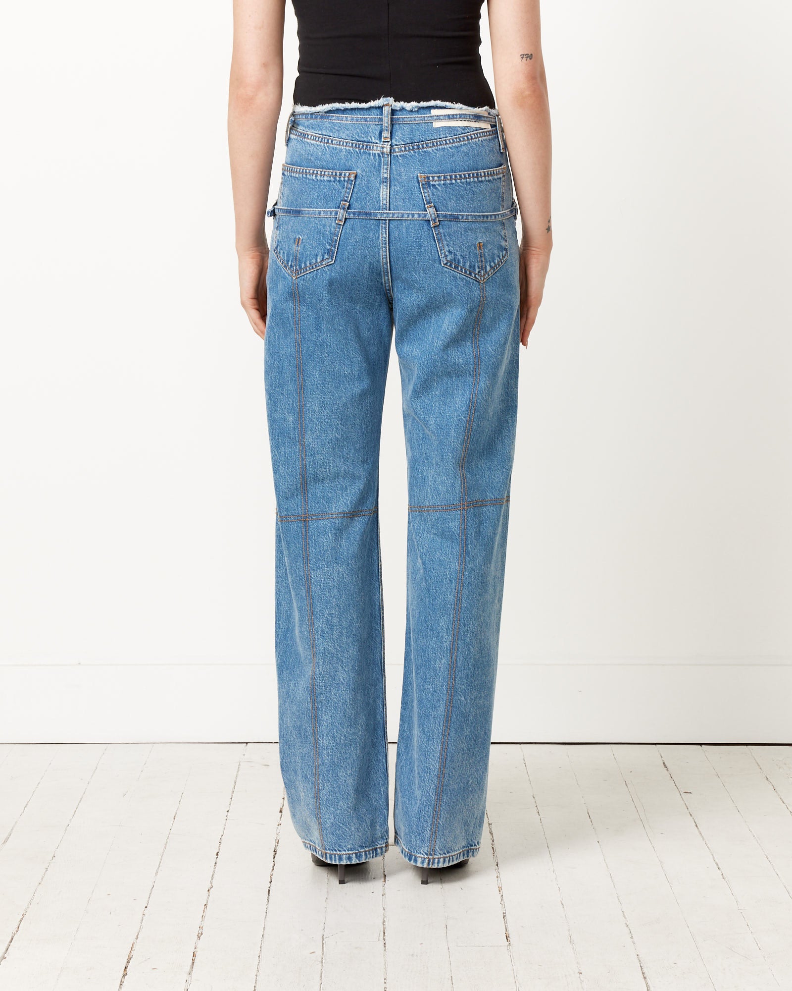 Jacquemus Le De Nimes Caraco Jeans - Light Blue/Tabac / 26 (253258)