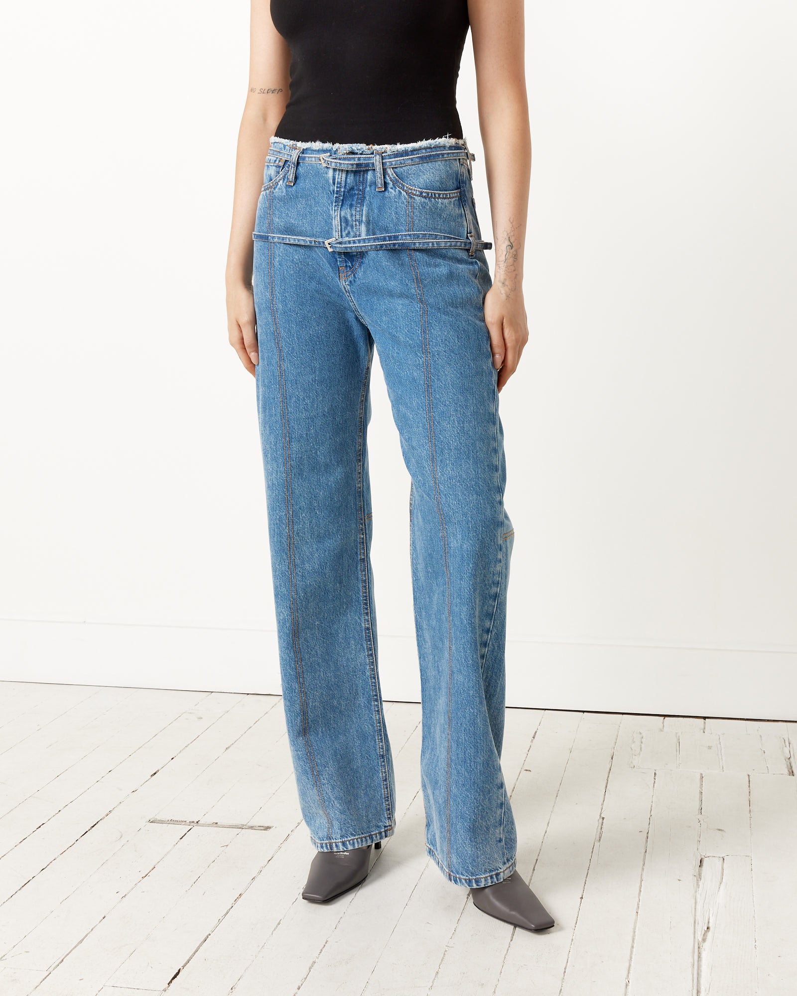 Jacquemus Le De Nimes Caraco Jeans - Light Blue/Tabac / 26 (253258)