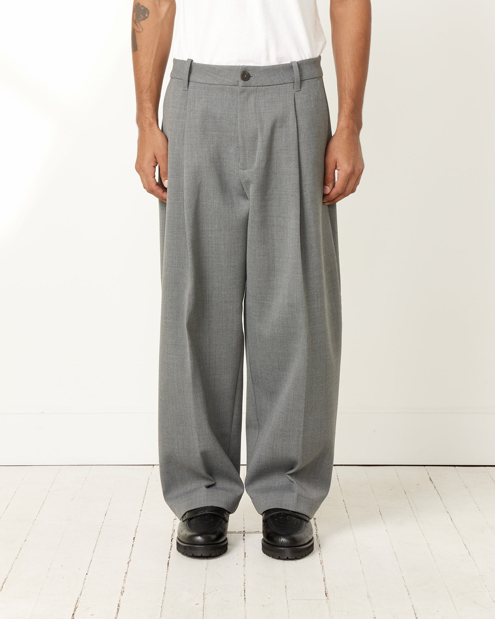 Studio Nicholson Pocket Carpenter Pant - Grey Marl / L (253339)