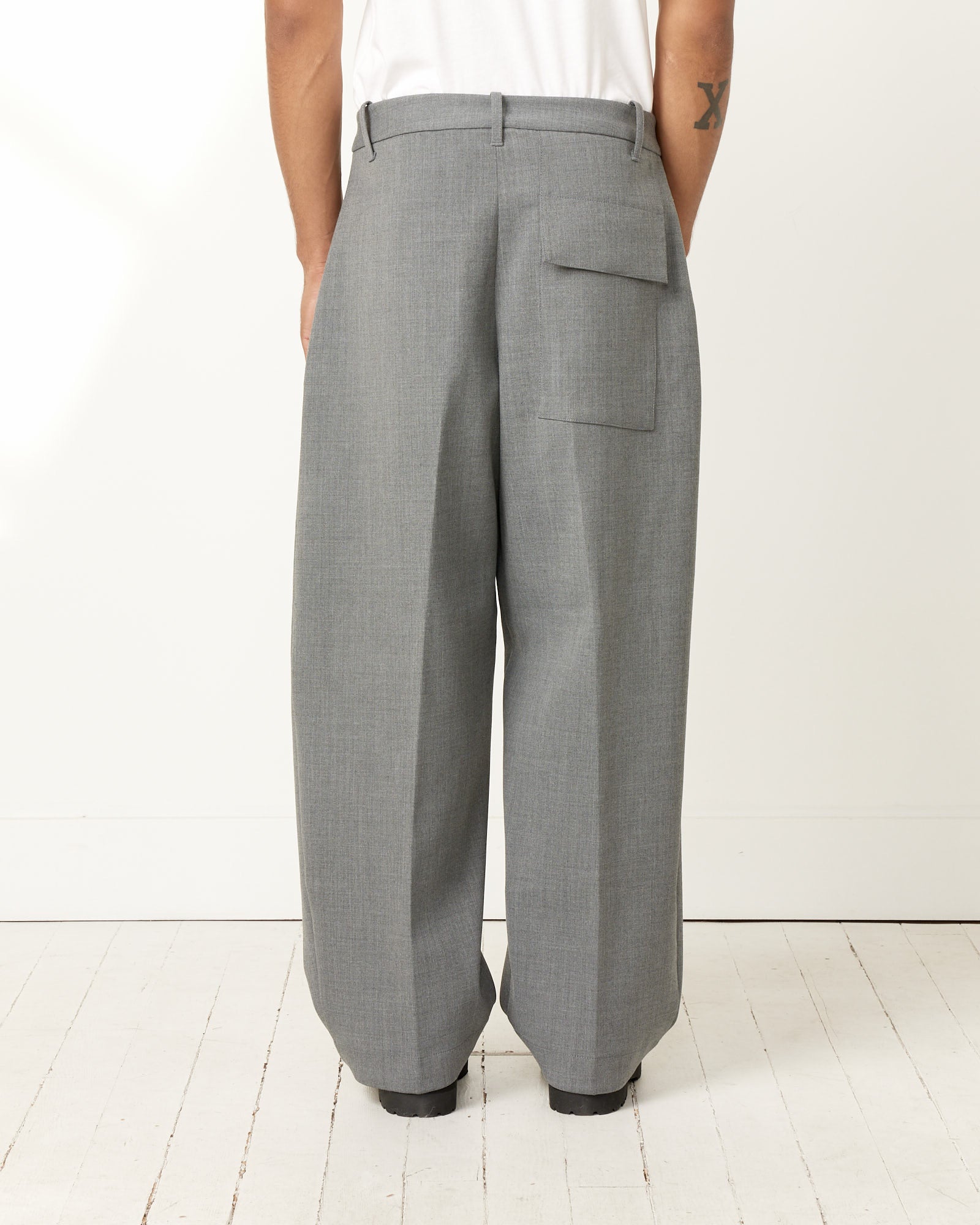 Studio Nicholson Pocket Carpenter Pant - Grey Marl / L (253339)