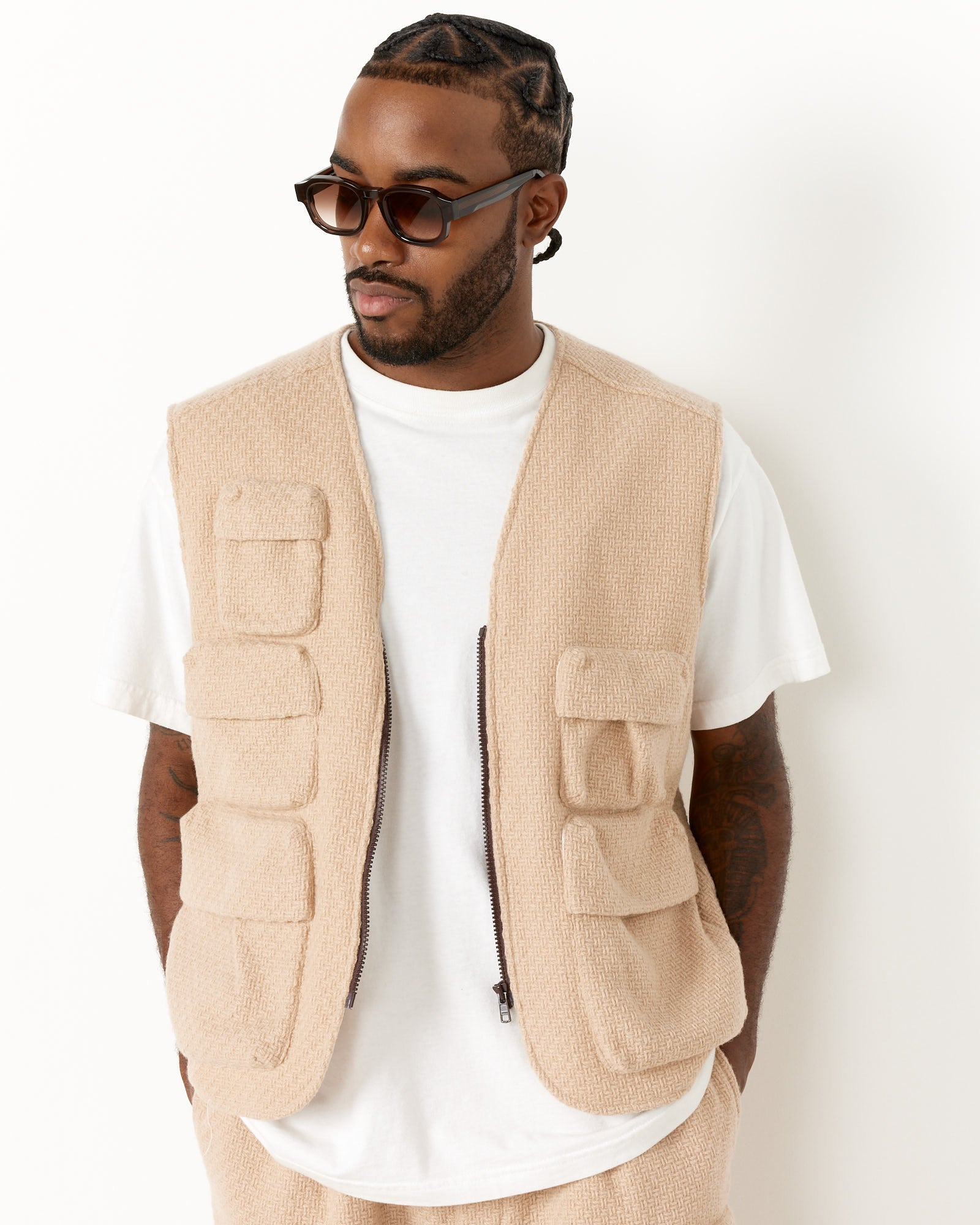 LC23 Wool Multipocket Vest - Beige / M (253923)