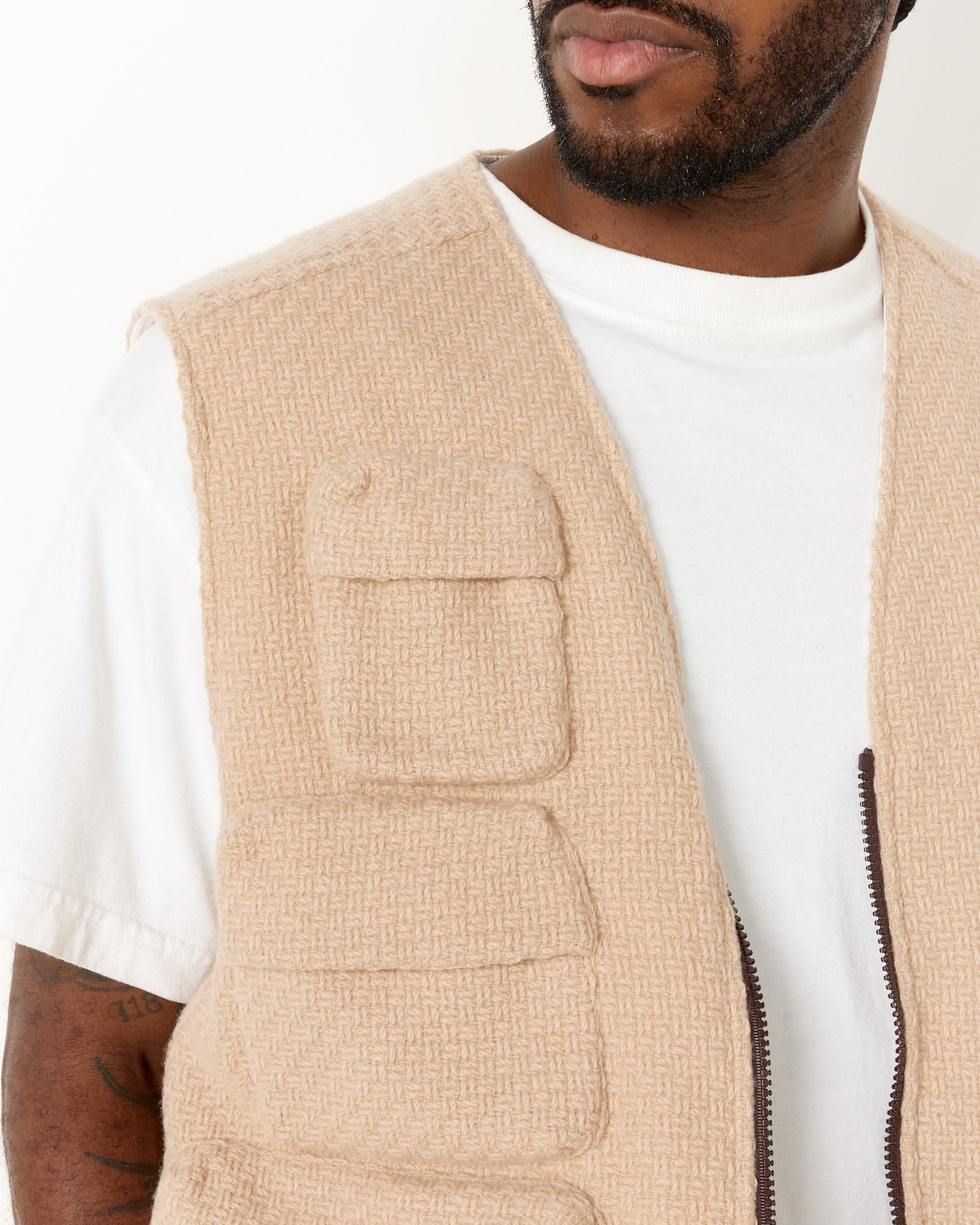 LC23 Wool Multipocket Vest - Beige / M (253923)