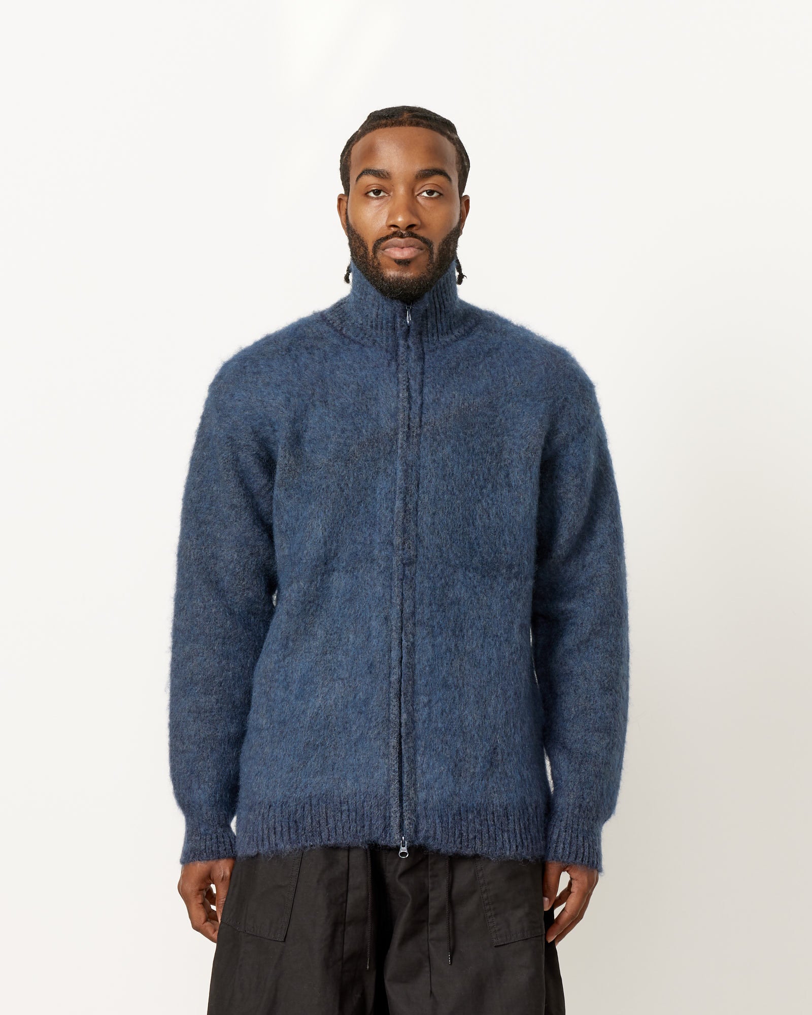 Needles Zipped Mohair Cardigan - Navy / L (254110)